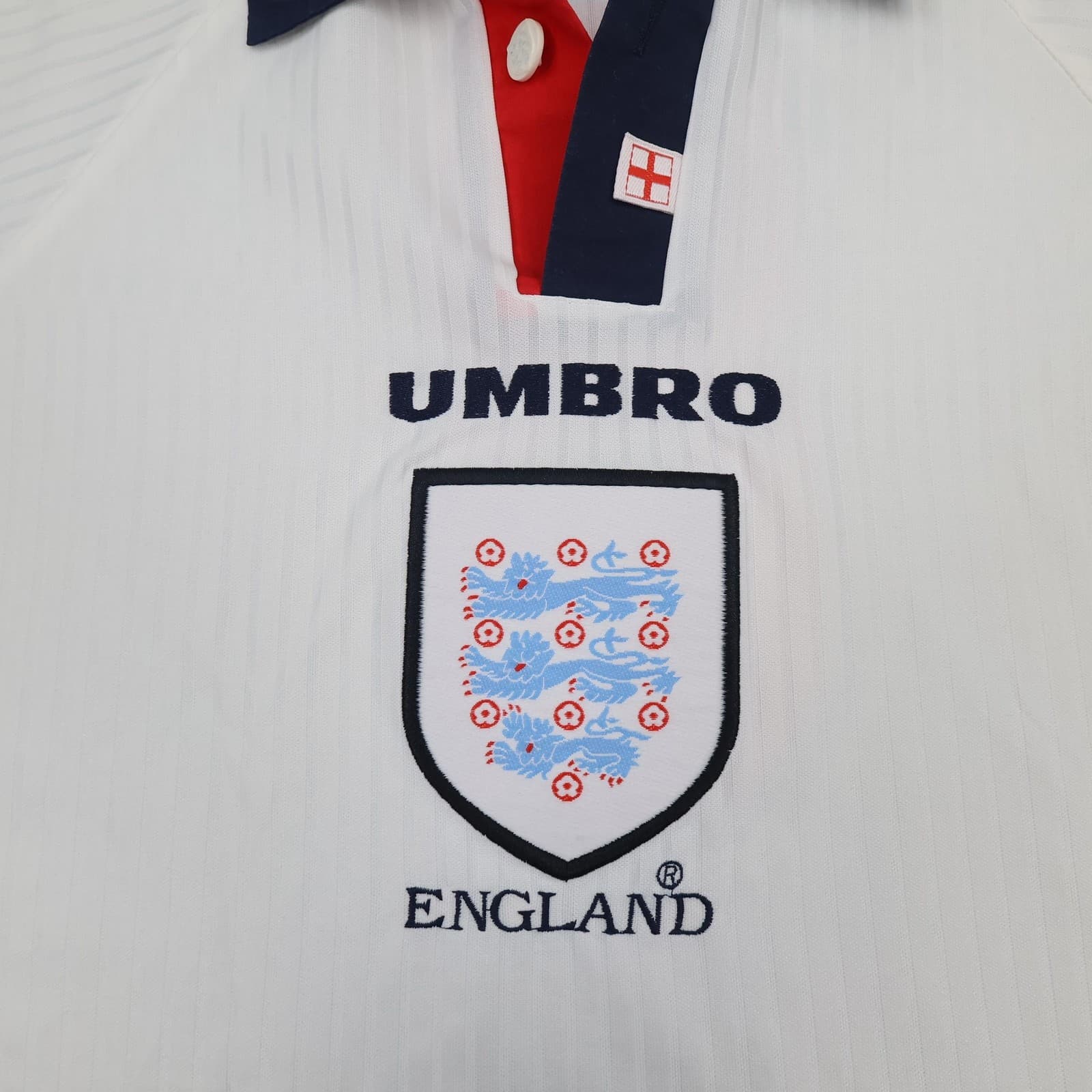 Vintage England Home Shirt Mens 2XL White 1998 1999 Umbro VAPA TECH Jersey 90s photo 4
