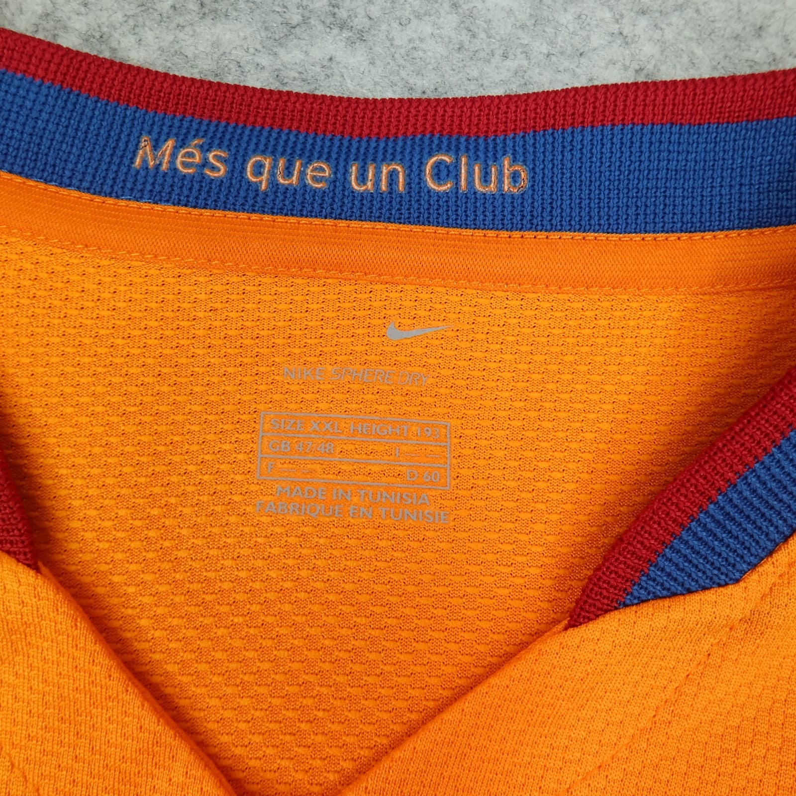Vintage Barcelona Shirt 2XL Orange Away Kit 2006 2007 Nike Soccer Jersey photo 8