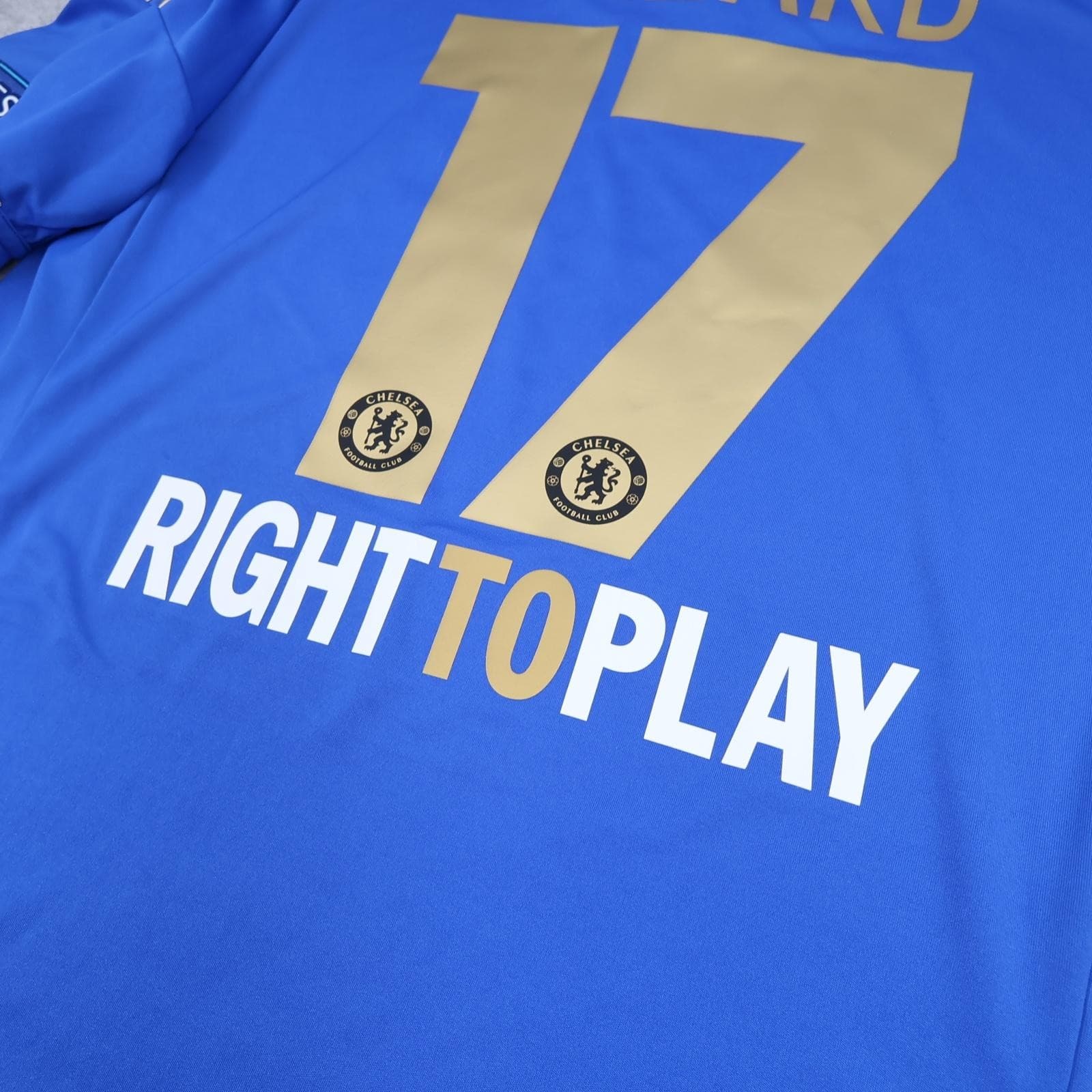 Chelsea Shirt Mens Large Blue Home 2012 2013 Adidas Hazard 17 Soccer Jersey photo 10