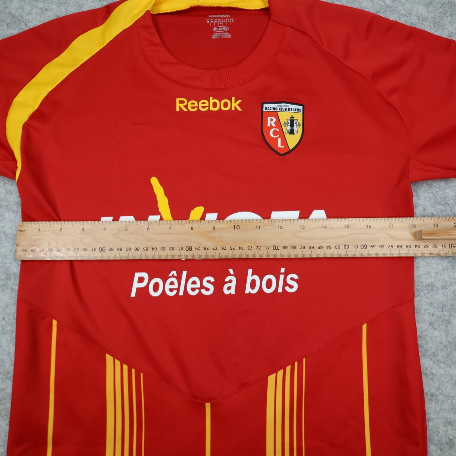 Rc Lens Football Shirt Medium Red Home Kit 2009 2010 Reebok Soccer Jersey photo 10