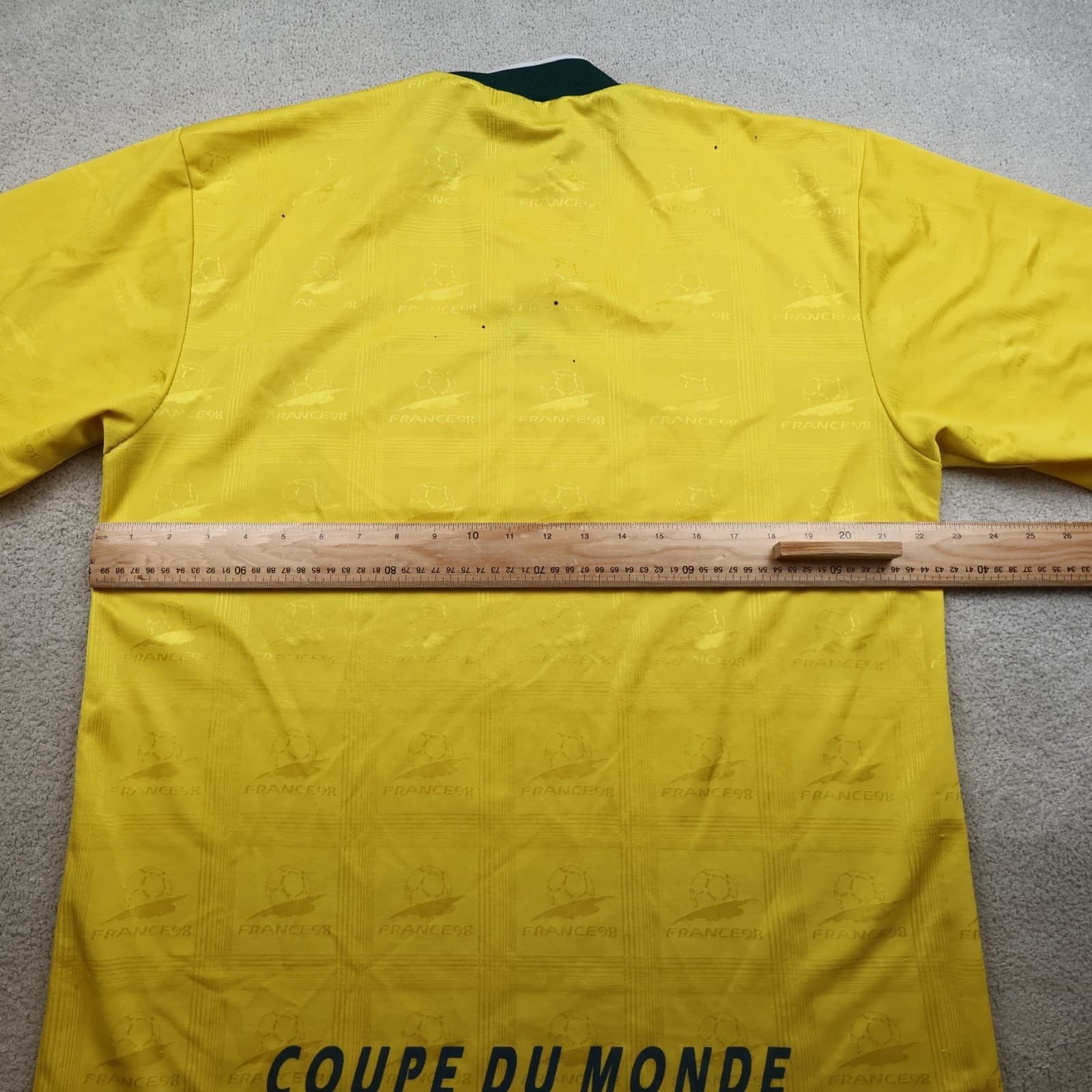 Vintage France Football Shirt Large Yellow Cup 98 1998 90s Coupe Du Monde photo 13