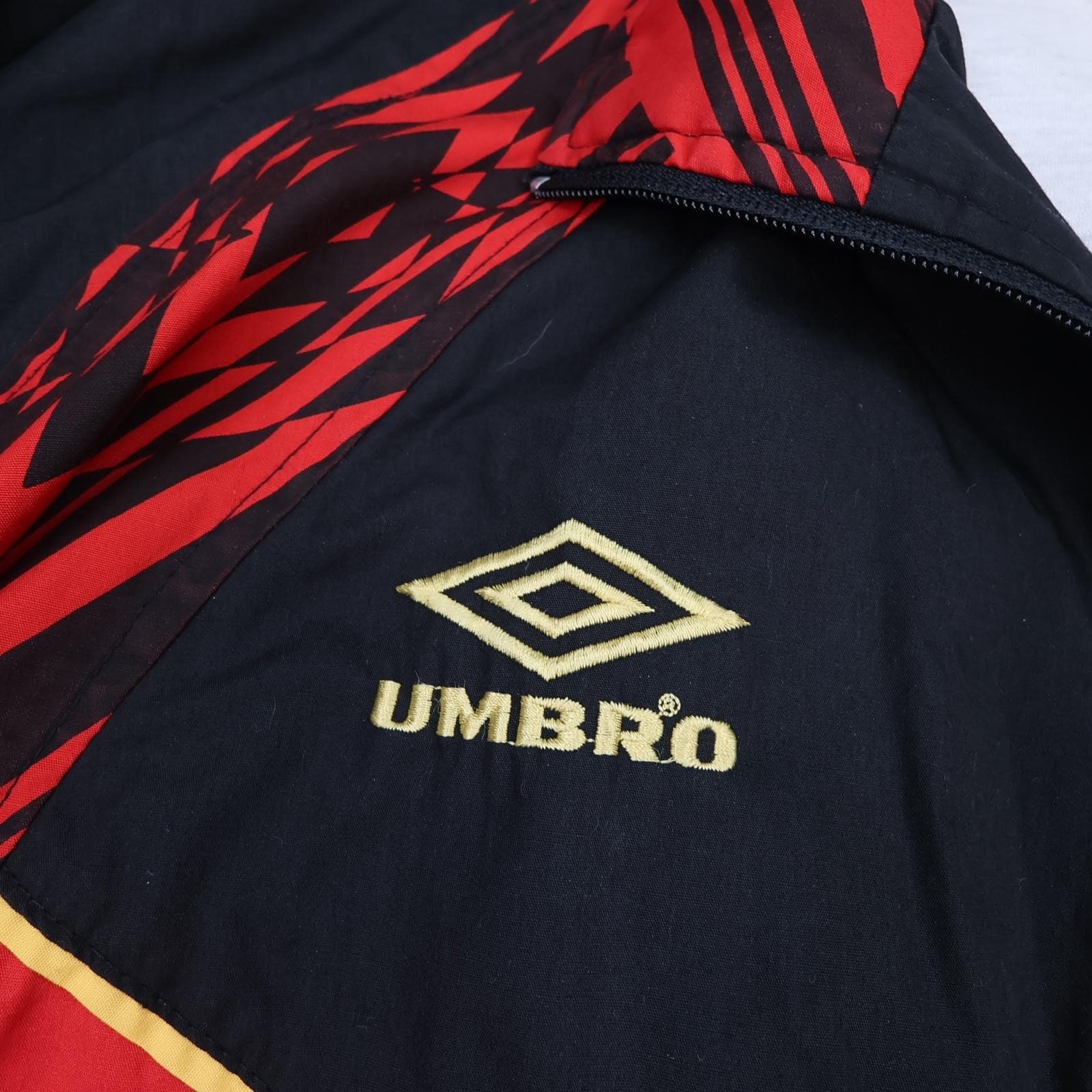 Vintage Manchester United Jacket Mens Medium Black 1992 1993 Umbro Track Top 90s photo 5
