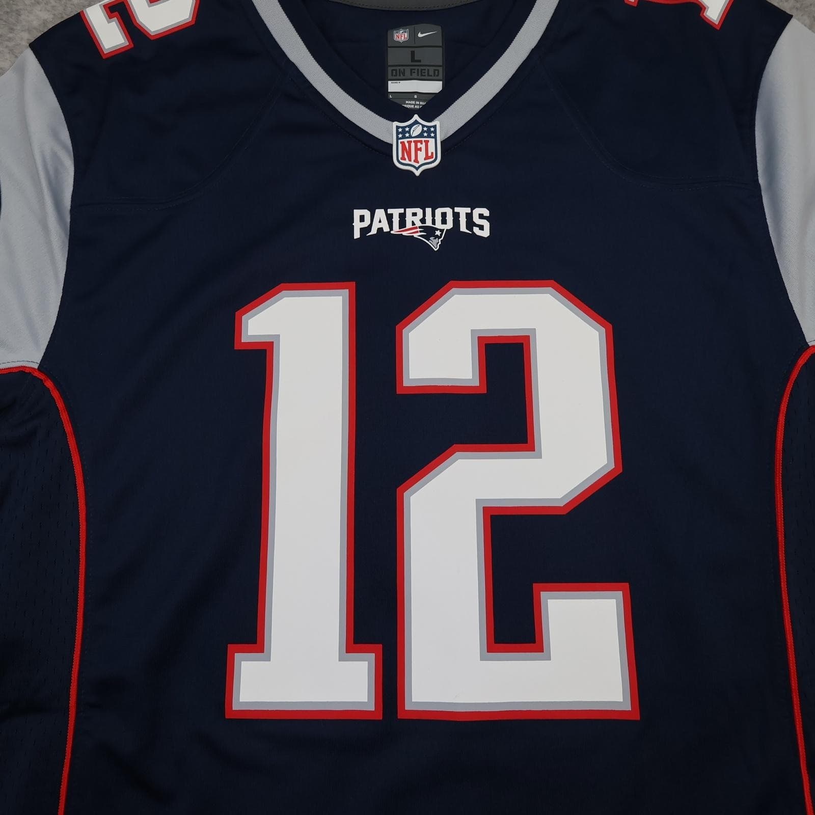 New England Patriots Football Jersey Mens Large Blue Home NFL Nike Brady 12 photo 4