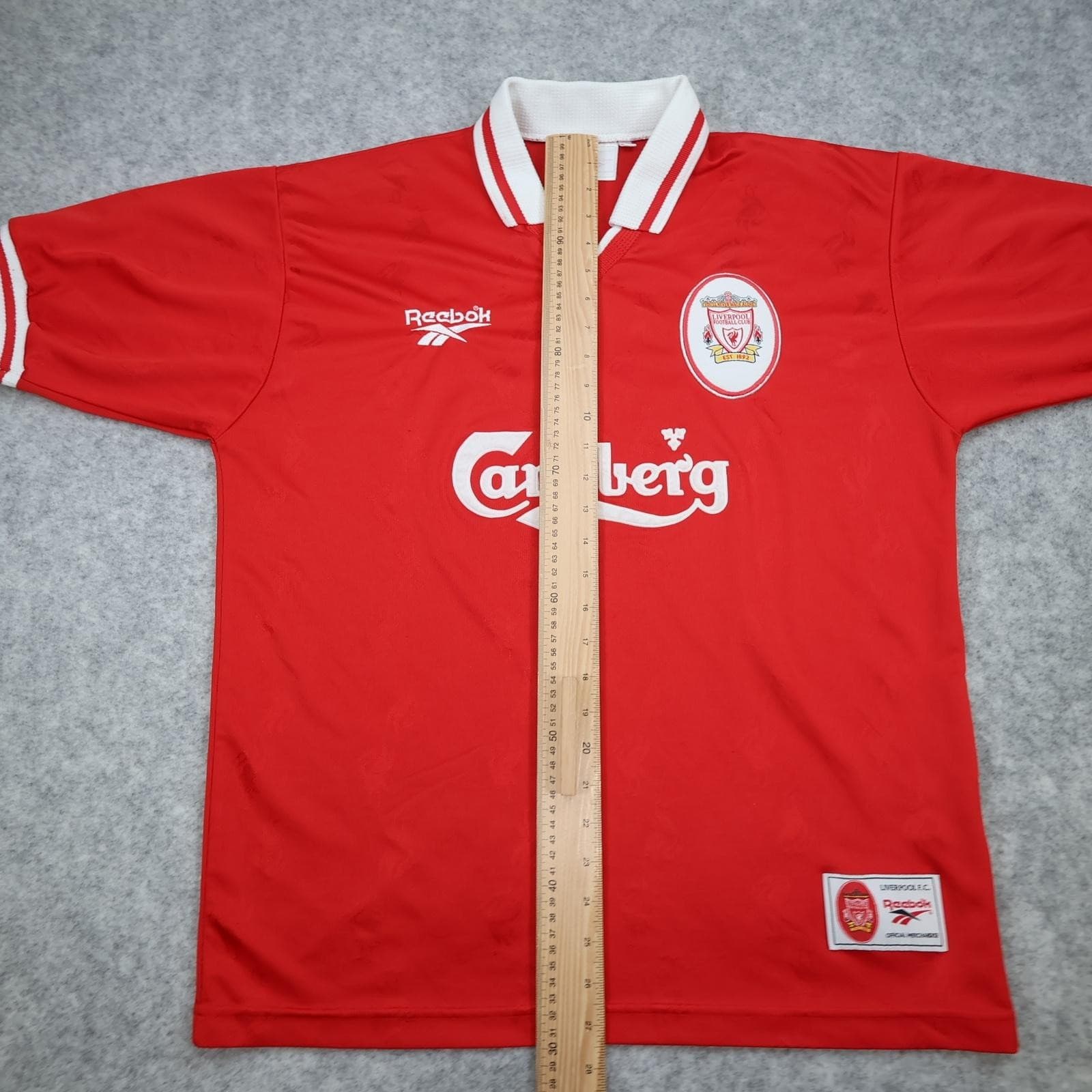 Vintage Liverpool Shirt Mens Large Red Home 1996 1997 Reebok Fowler 9 Carlsberg photo 13