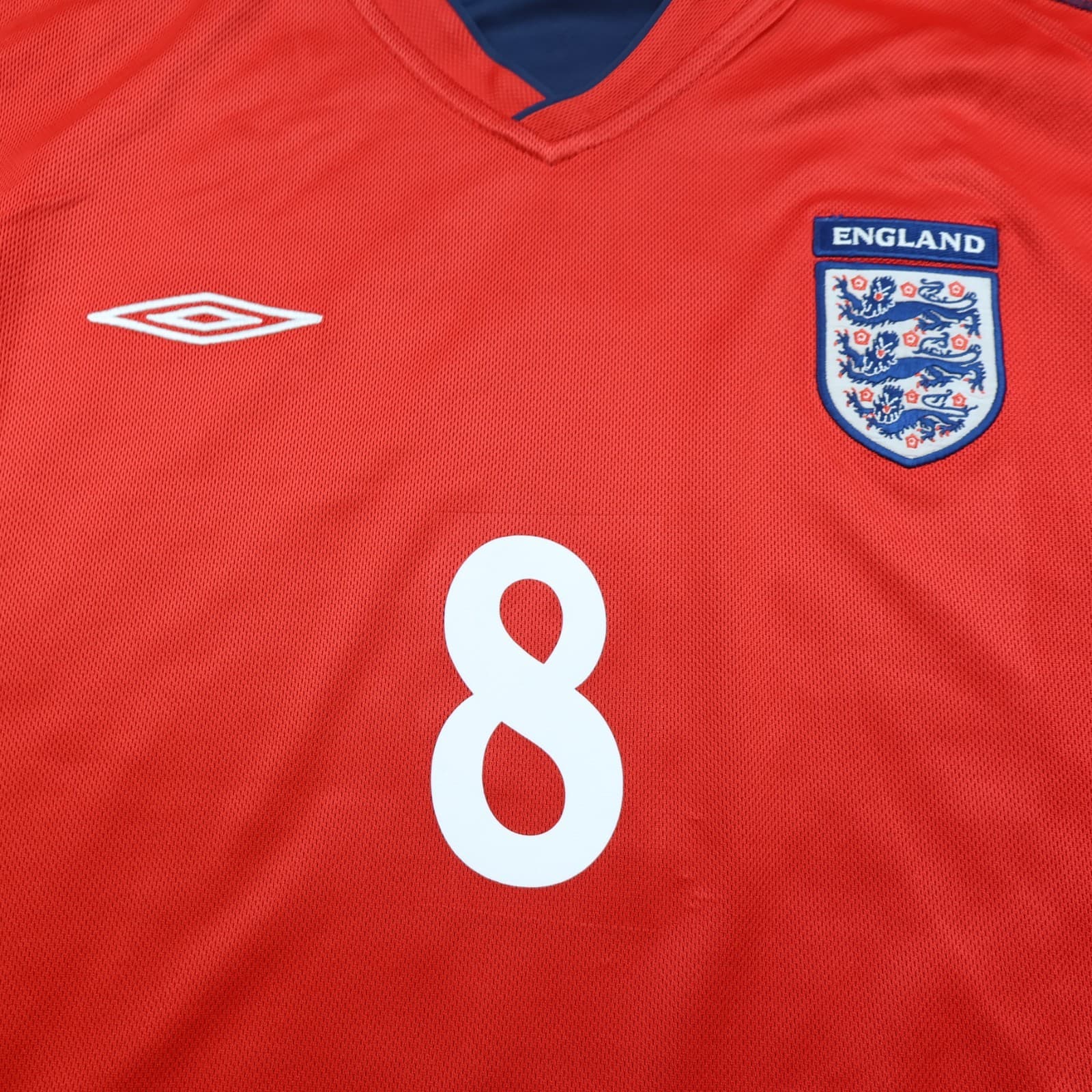 England Football Shirt Large Red Away Kit 2002 2004 Jersey Paul Scholes Umbro photo 3