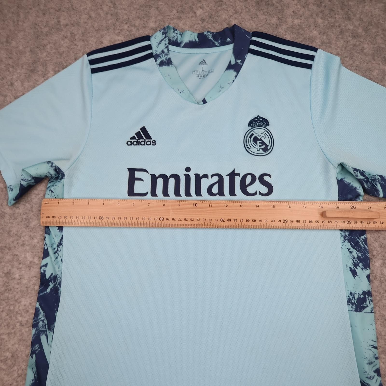 Real Madrid Goalkeeper Shirt Mens Large Blue 2020 2021 Football Adidas Emirates photo 10