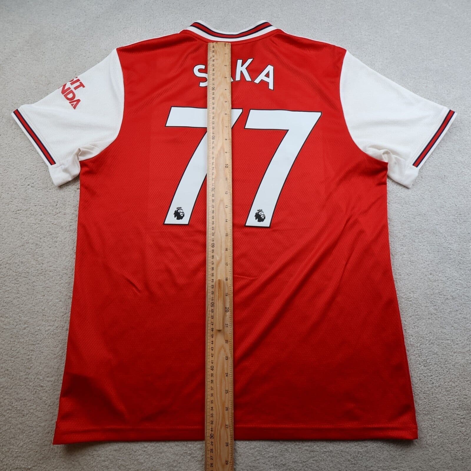 Arsenal Shirt Large Red Home Kit 2019 2020 Adidas Bukayo Saka Jersey 77 photo 9