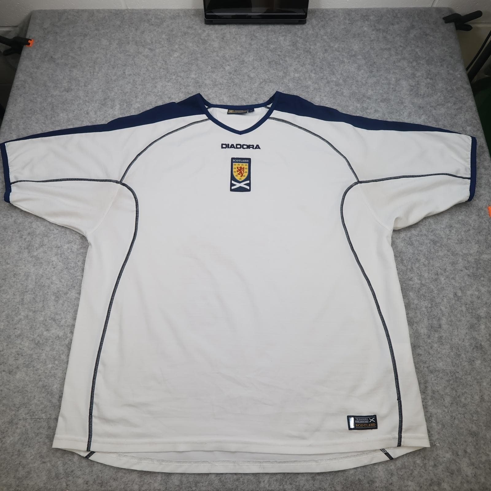 Vintage Scotland Shirt Mens 2XL White Football Diadora Official Jersey