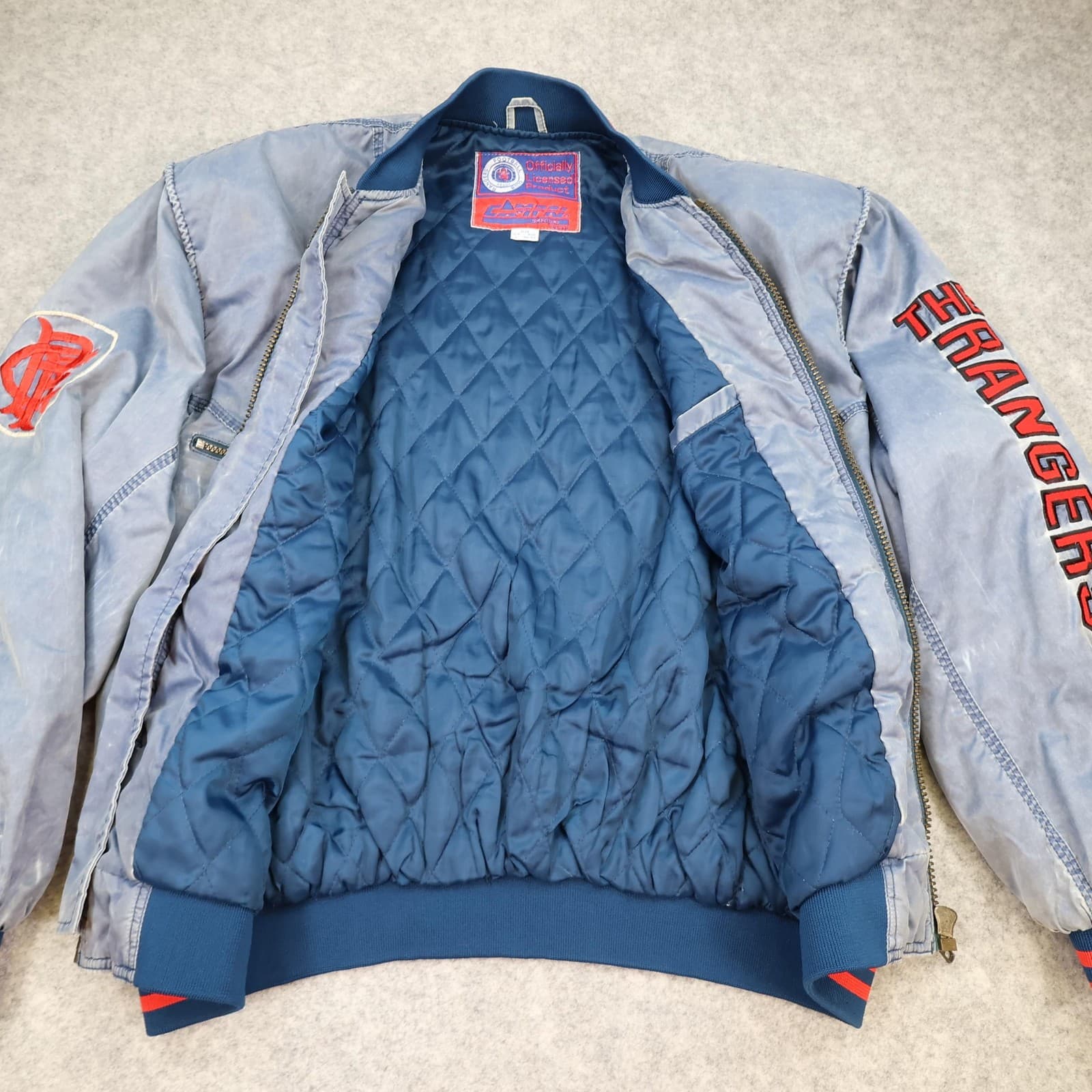 Vintage Glasgow Rangers 1990 1992 Varsity Jacket Campri McEwans Lager 90s photo 8
