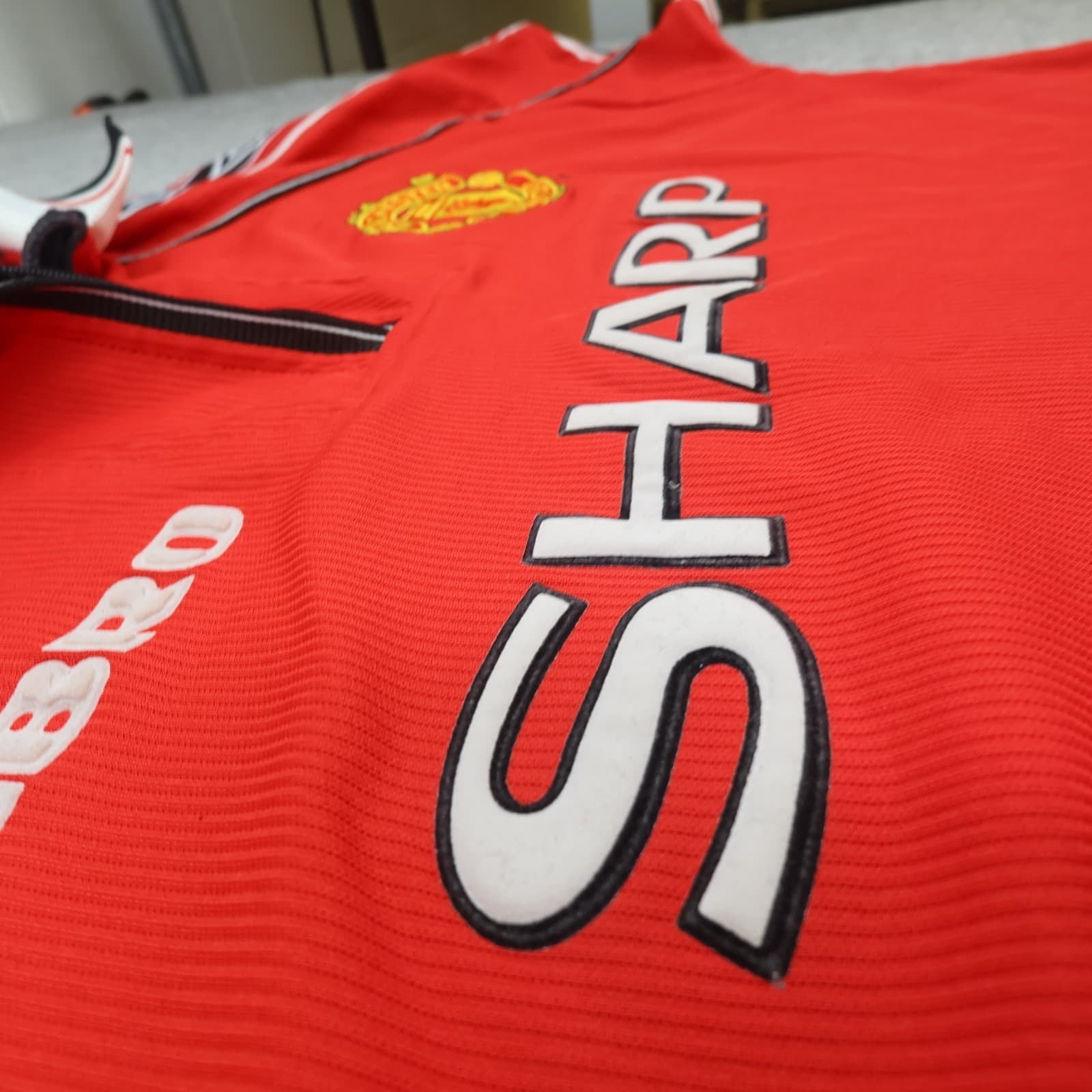 Vinatge Manchester United Shirt Large Red Home 1998 2000 Umbro Jersey Football photo 6