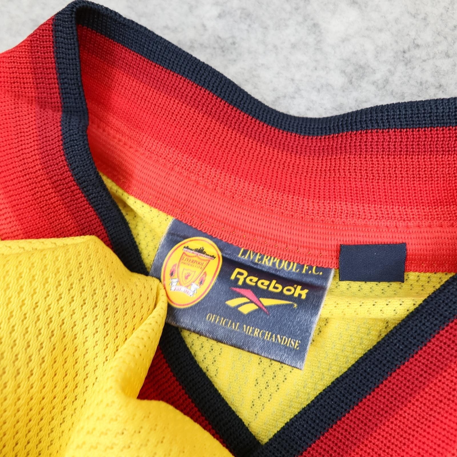 Vintage Liverpool Away Shirt Mens Large Yellow 1997 1999 Reebok Carlsberg Jersey photo 9