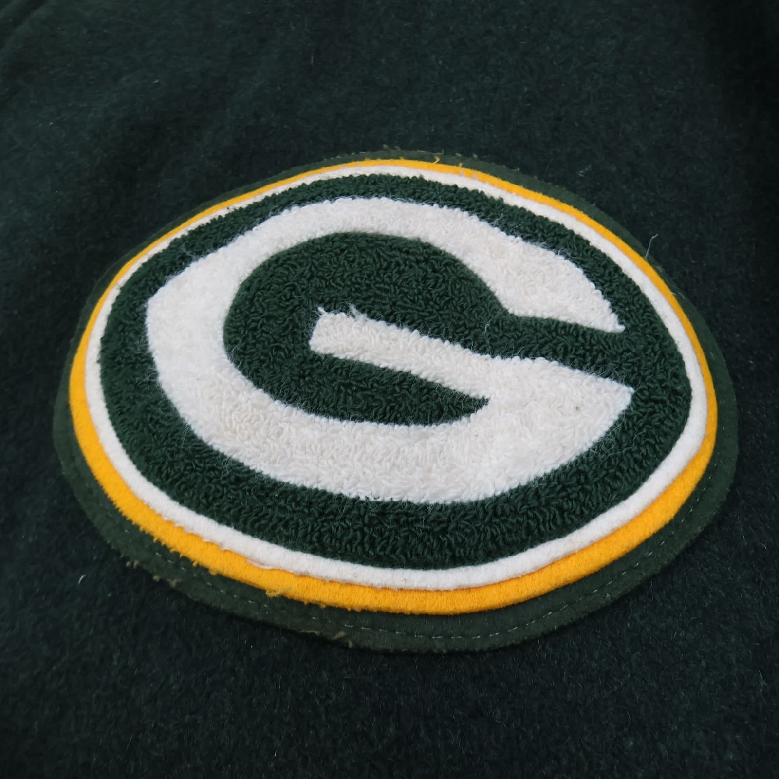 Vintage Green Bay Packers Varsity Jacket Large Green Leather DeLong NFL photo 6