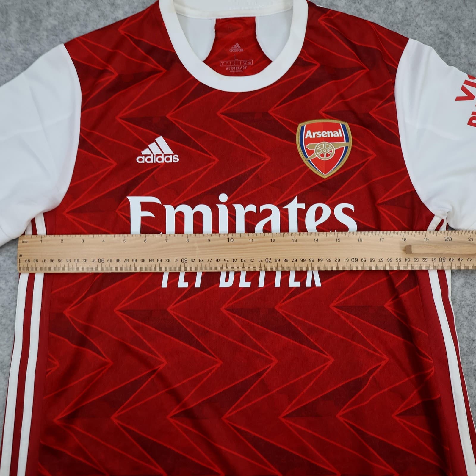 Arsenal Shirt Mens Large Red Home 2020 2021 EPL Football Adidas Emirates Saka 7 photo 17