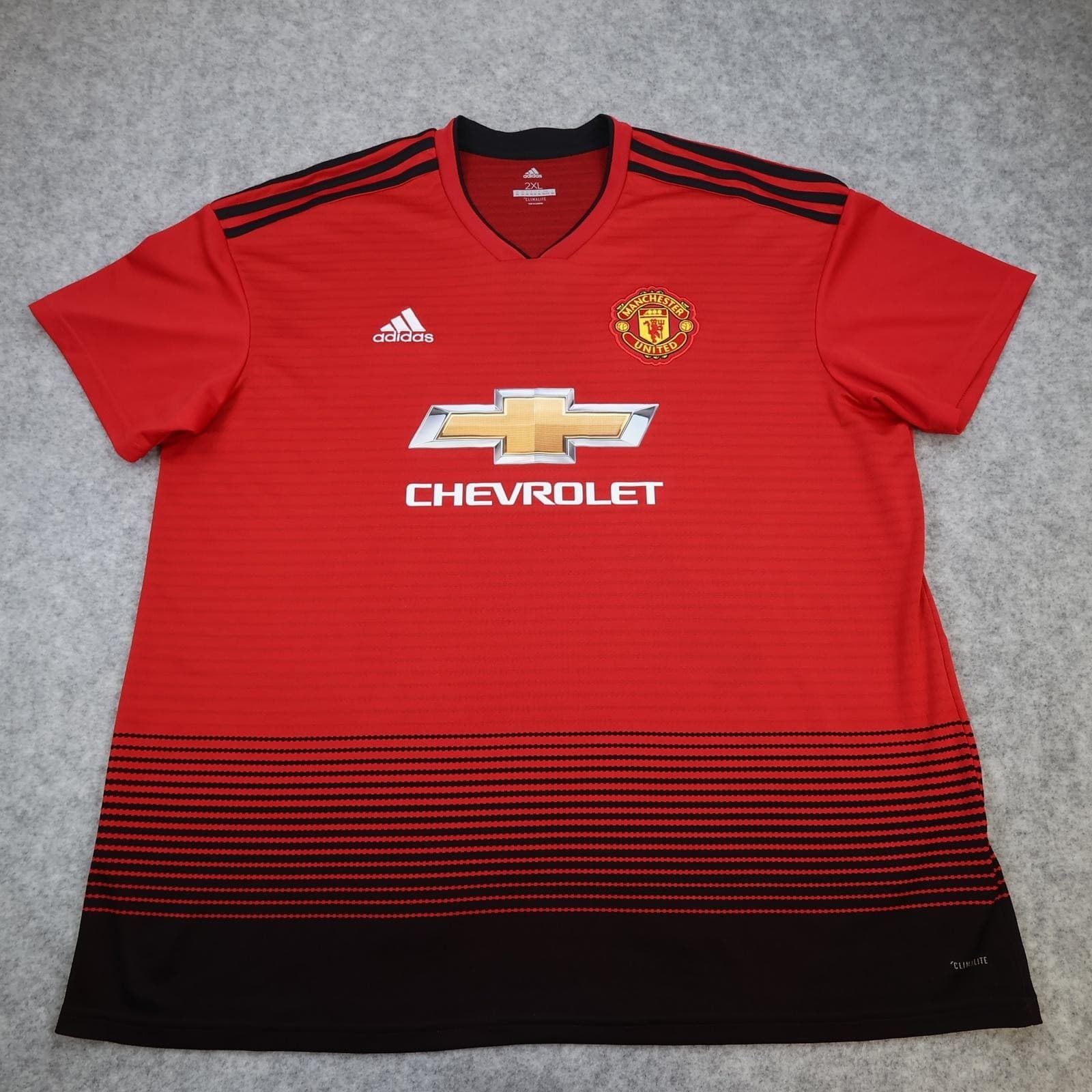 Manchester United Shirt Mens 2XL Red Home 2018 2019 Football Adidas Chevrolet