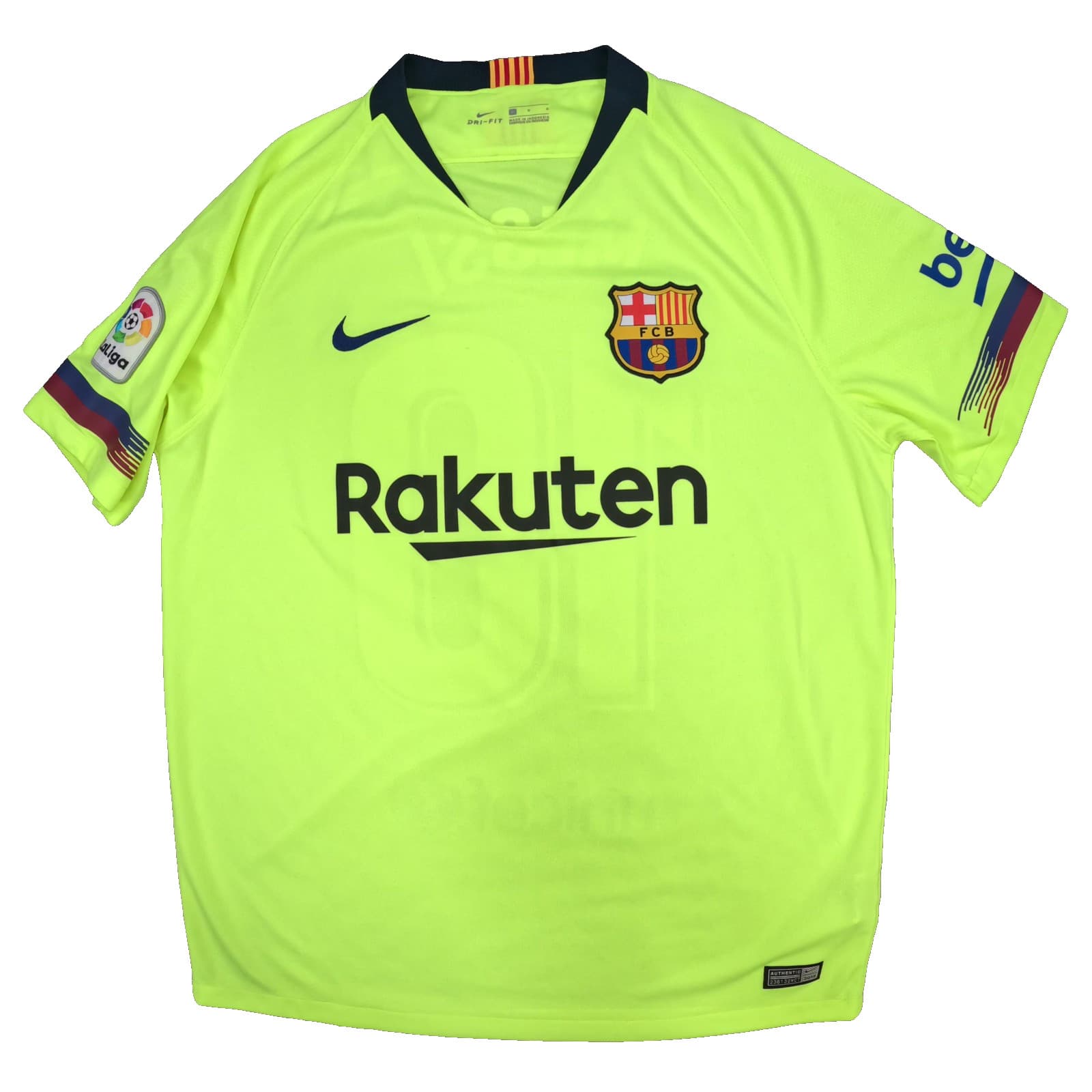 Barcelona Football Shirt Large Yellow Away 2018 2019 Nike Messi 10 918990-703 photo 2