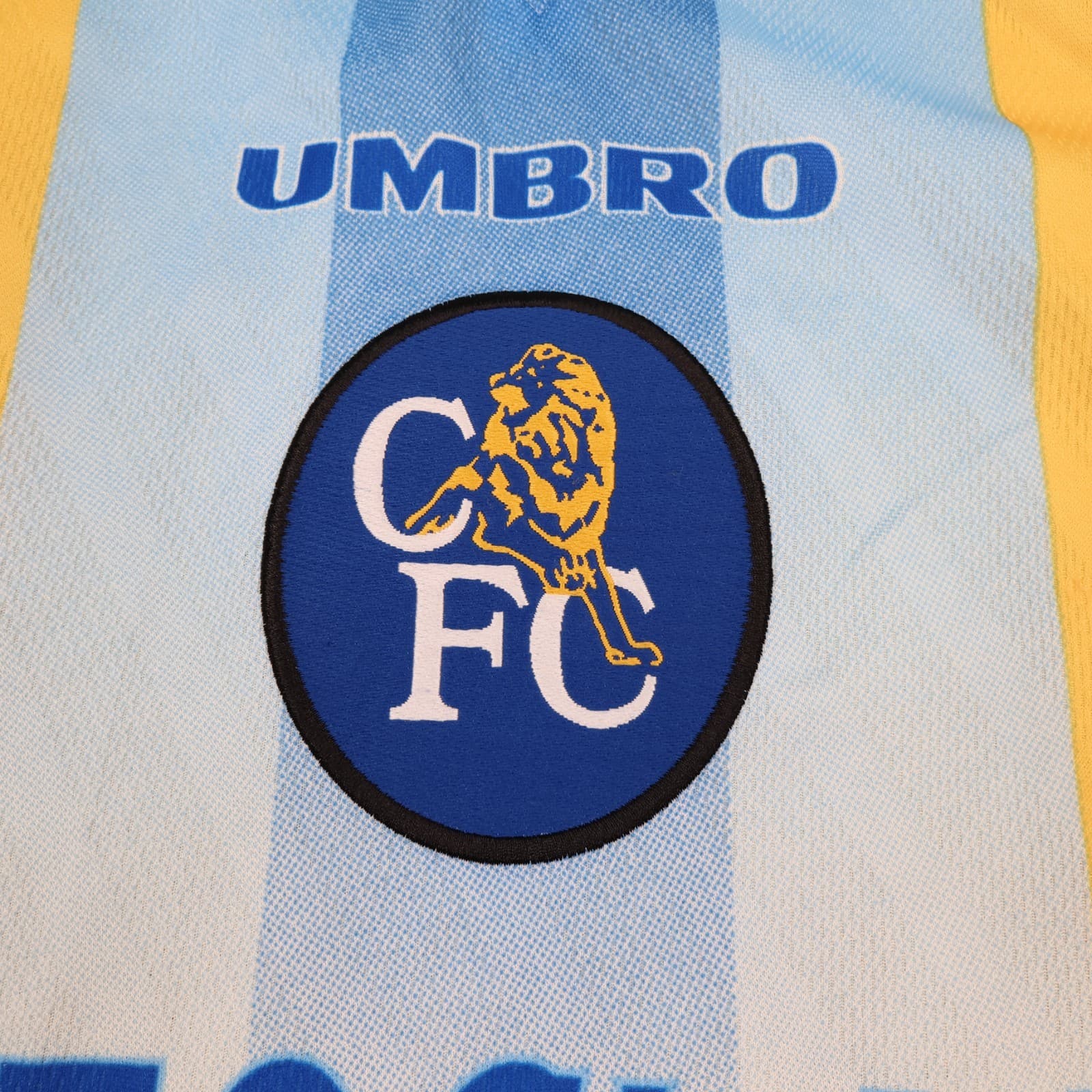Vintage Chelsea Shirt Medium Yellow Away Kit 1997 1998 Autoglass Soccer Jersey photo 4