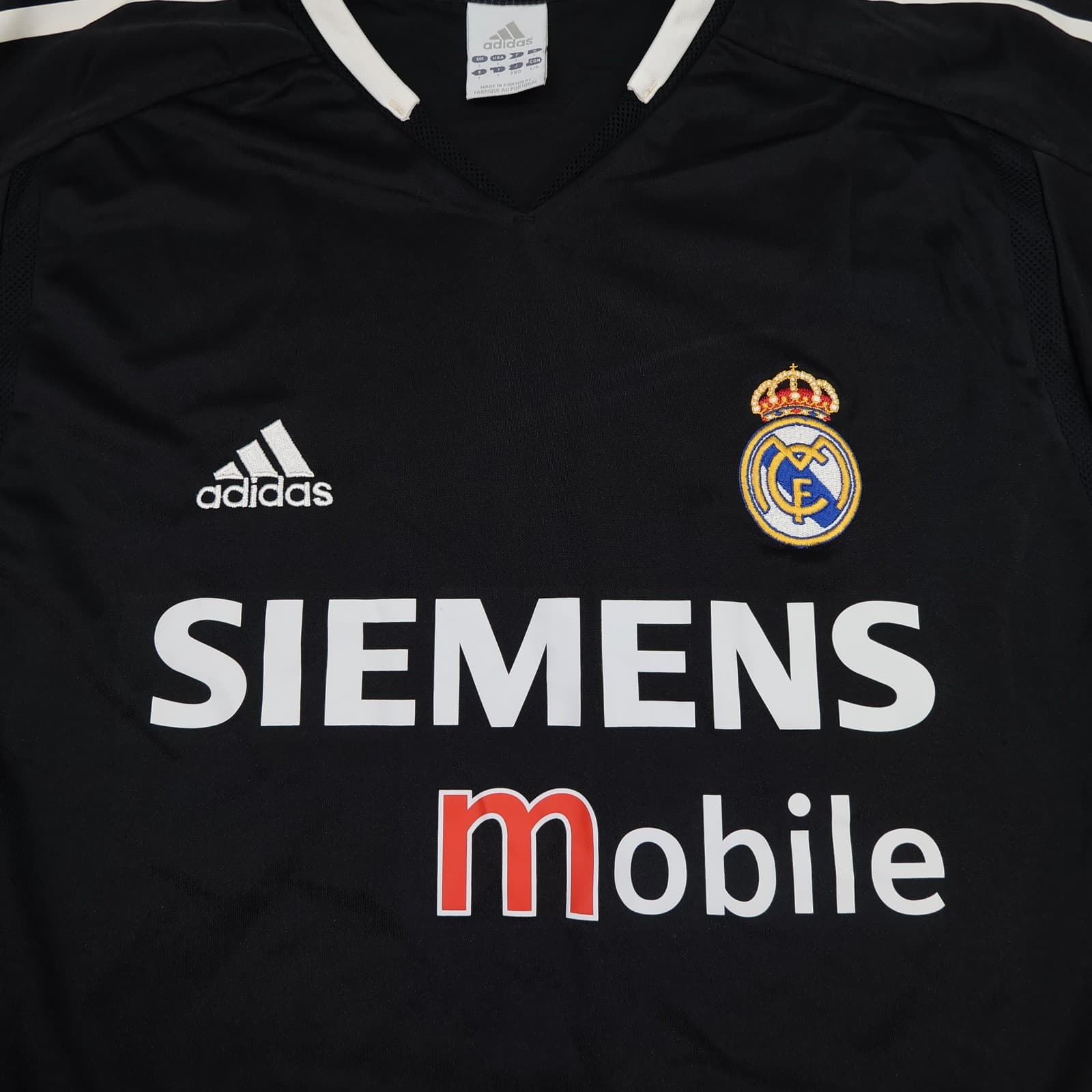 Vintage Real Madrid Shirt Mens Large Black Away 2003 2004 Adidas Siemens Mobile photo 3