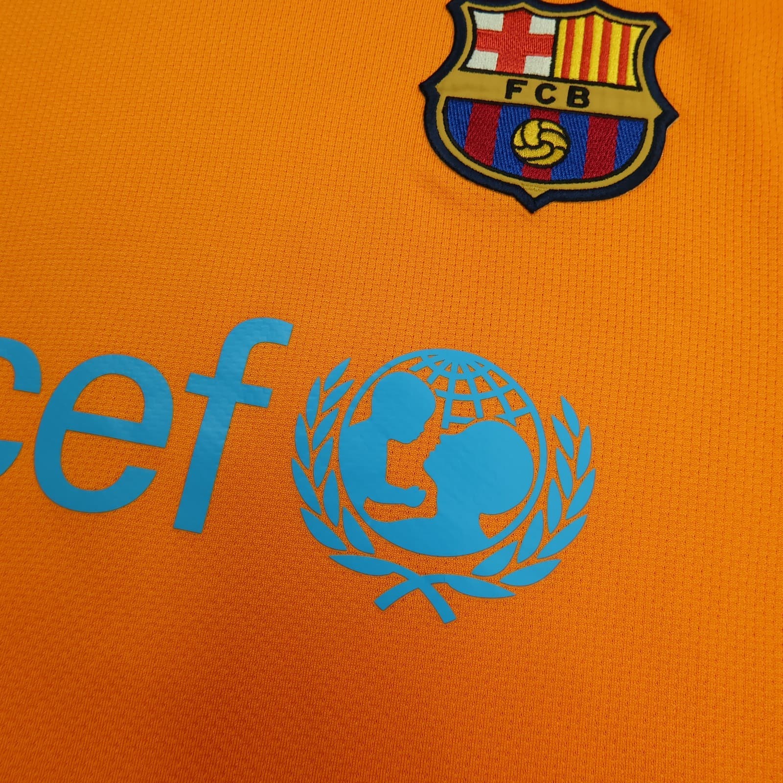 Barcelona Shirt Large Orange Away 2006 2008 Nike Football Diego Maradona Jersey photo 5