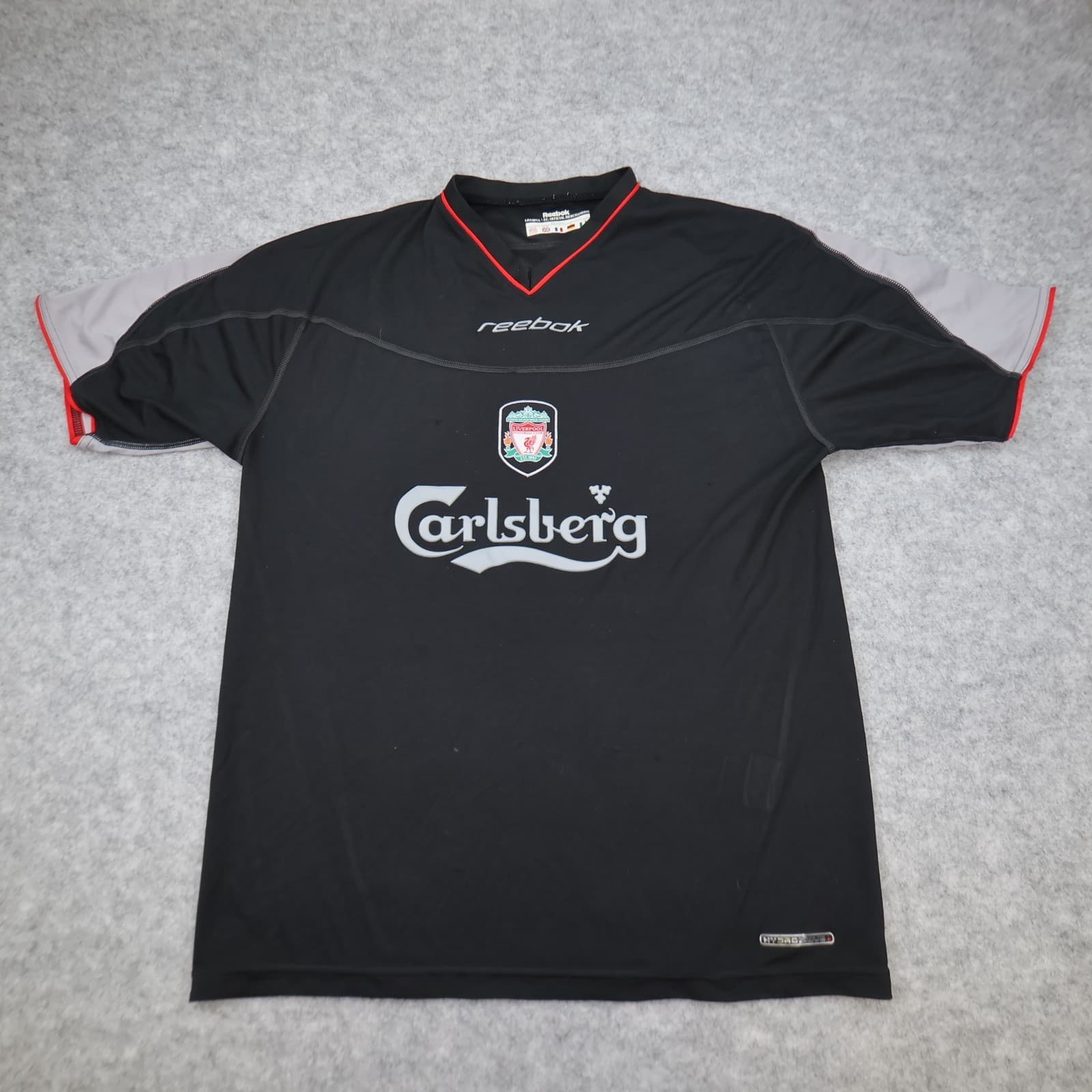 Vintage Liverpool Shirt Large Black Away Kit 2002 2004 Reebok 40 42 Jersey
