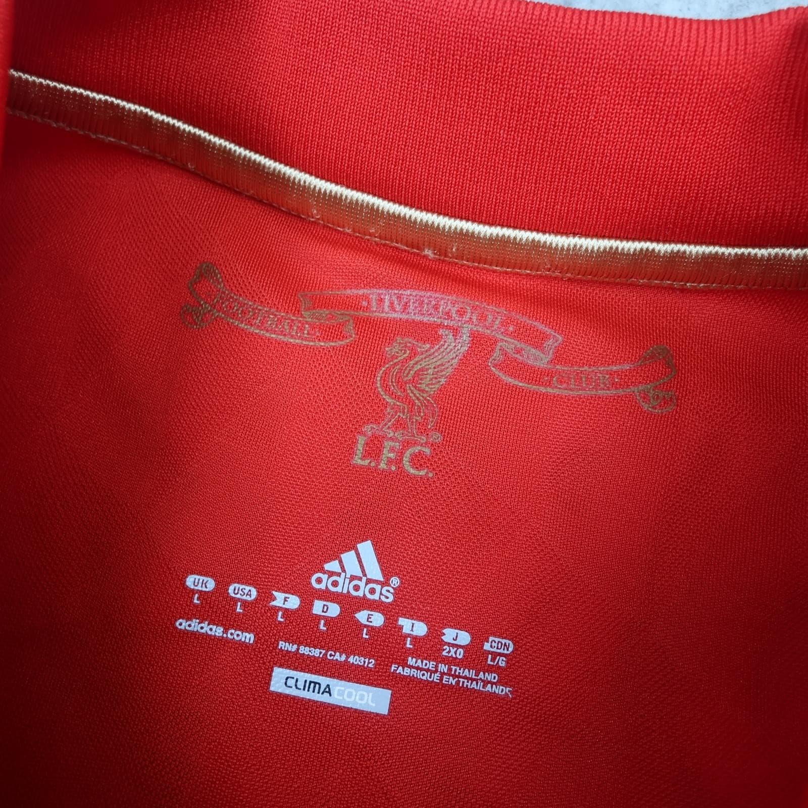 Liverpool Shirt Mens Large Red Home 2010 2012 EPL Football Adidas Torres 9 photo 9