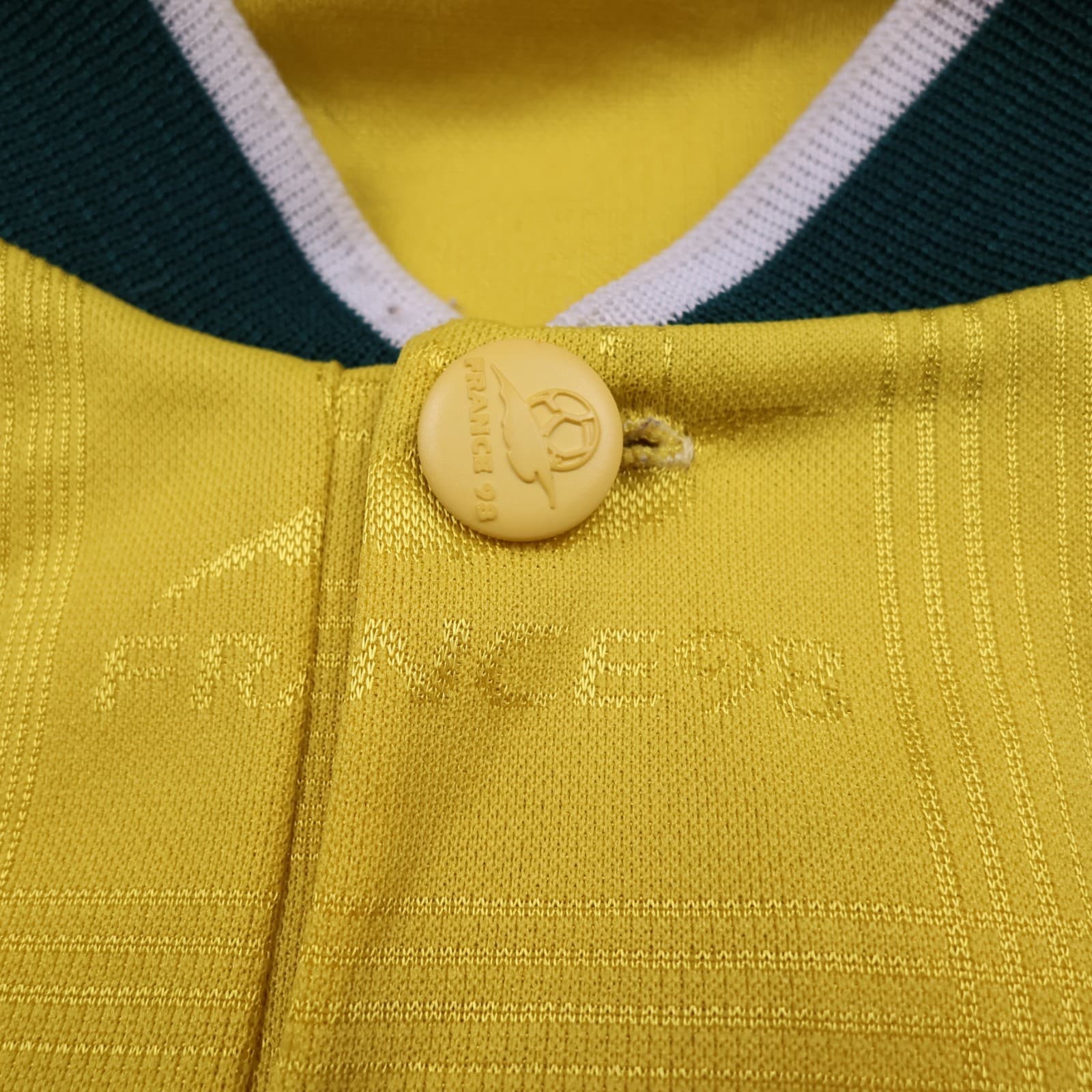 Vintage France Football Shirt Large Yellow Cup 98 1998 90s Coupe Du Monde photo 8