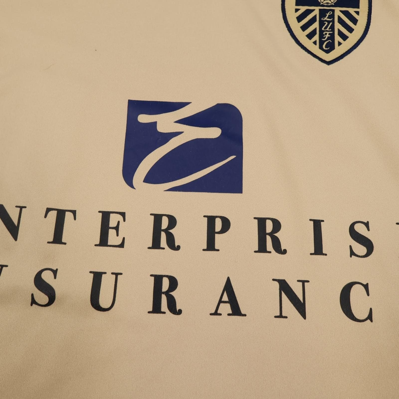 Leeds United Away Shirt Mens Small Beige 2013 2014 Football Macron Enterprise photo 8