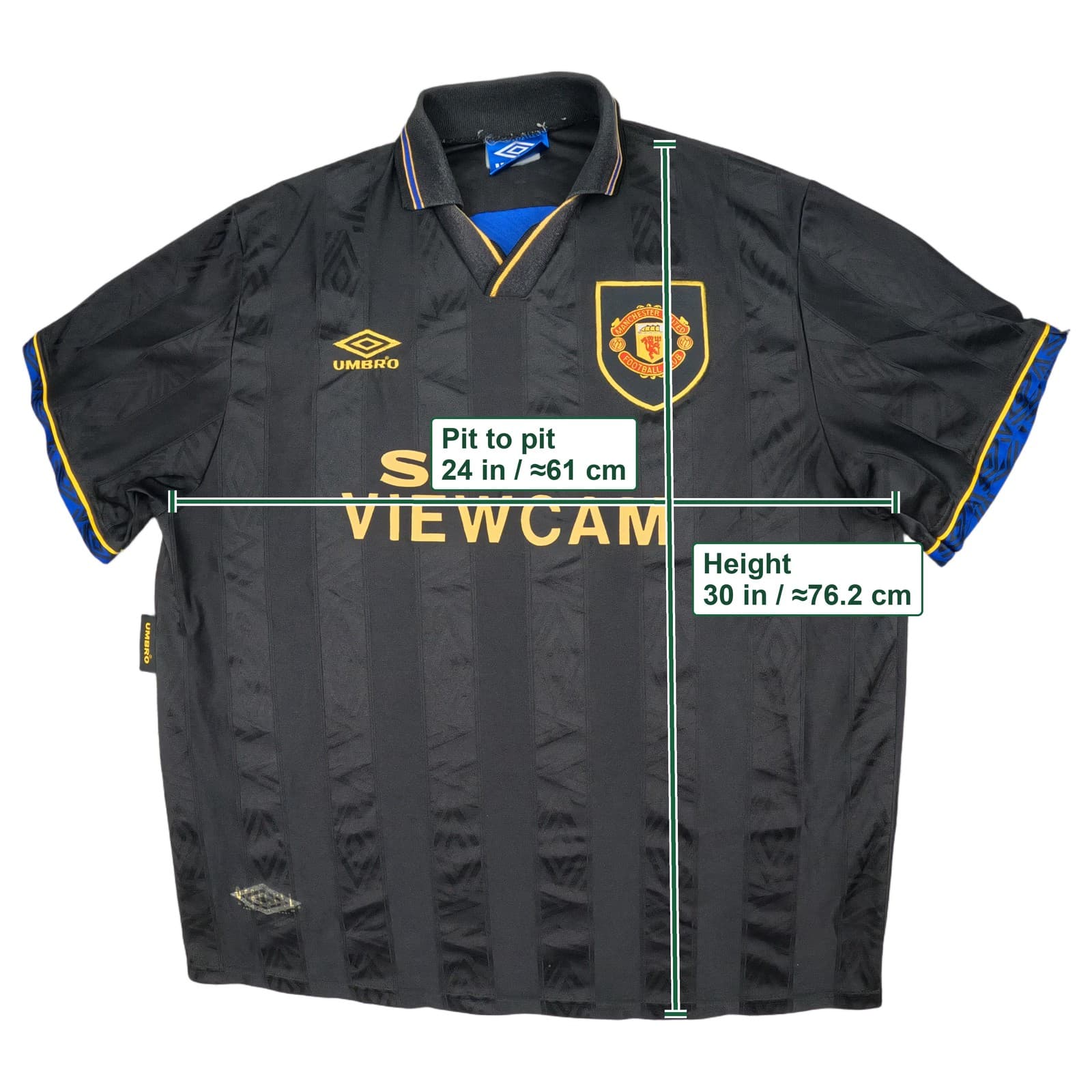 Manchester United Football Shirt 2XL Black Away 1993 1995 Umbro Eric Cantona 7 photo 3