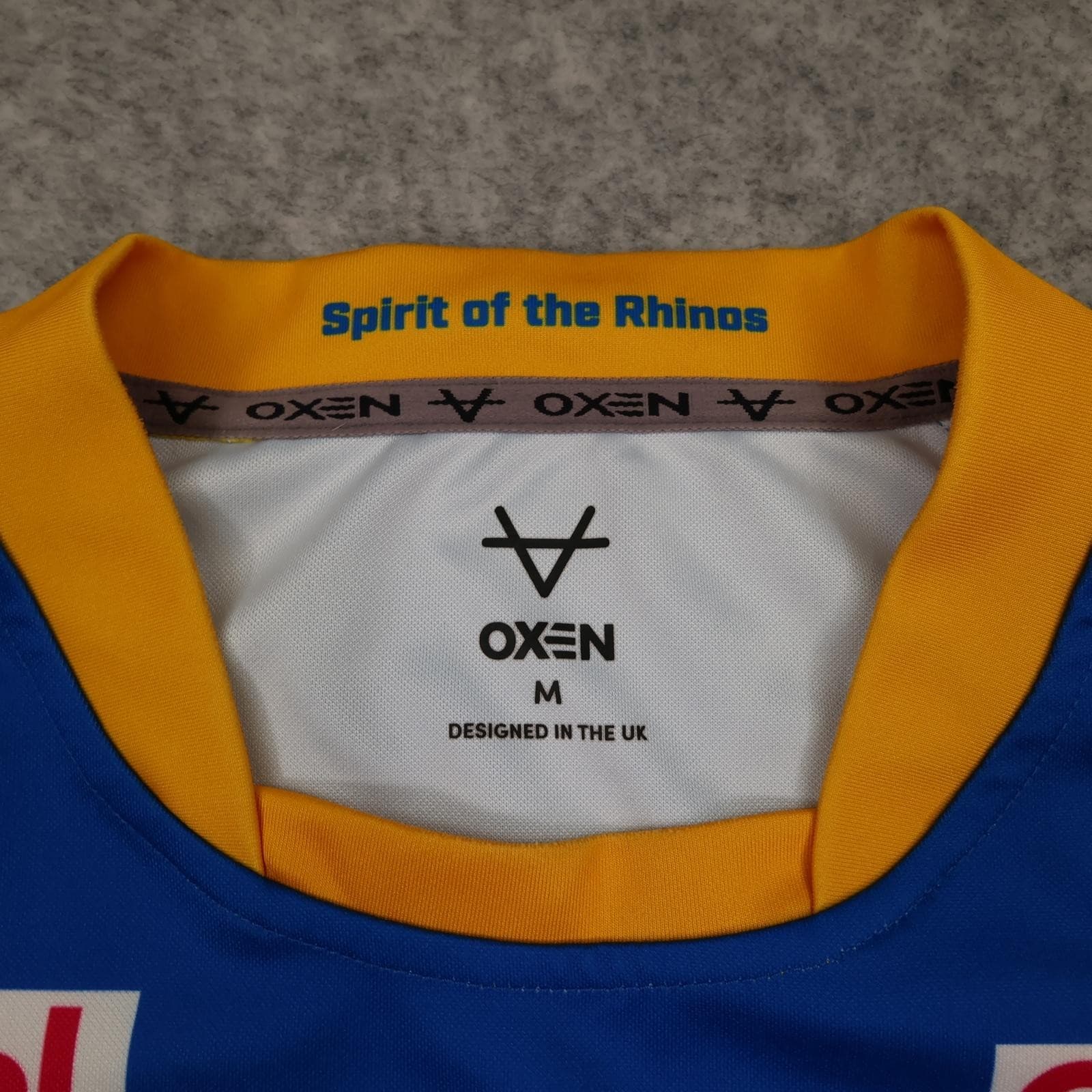 Leeds Rhinos Rugby Shirt Mens Medium Blue Rugby League Oxen Building Society photo 7