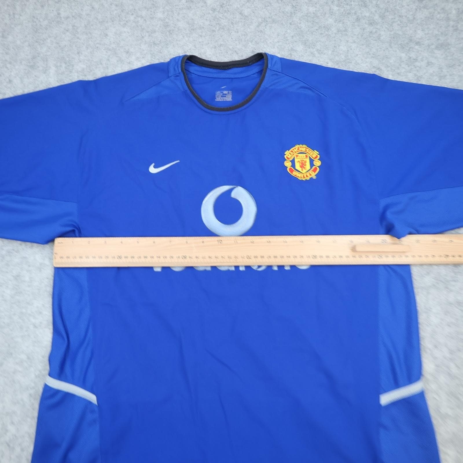 Vintage Manchester United Shirt Mens Large Blue 3rd Kit 2002 2003 Nike Vodafone photo 12