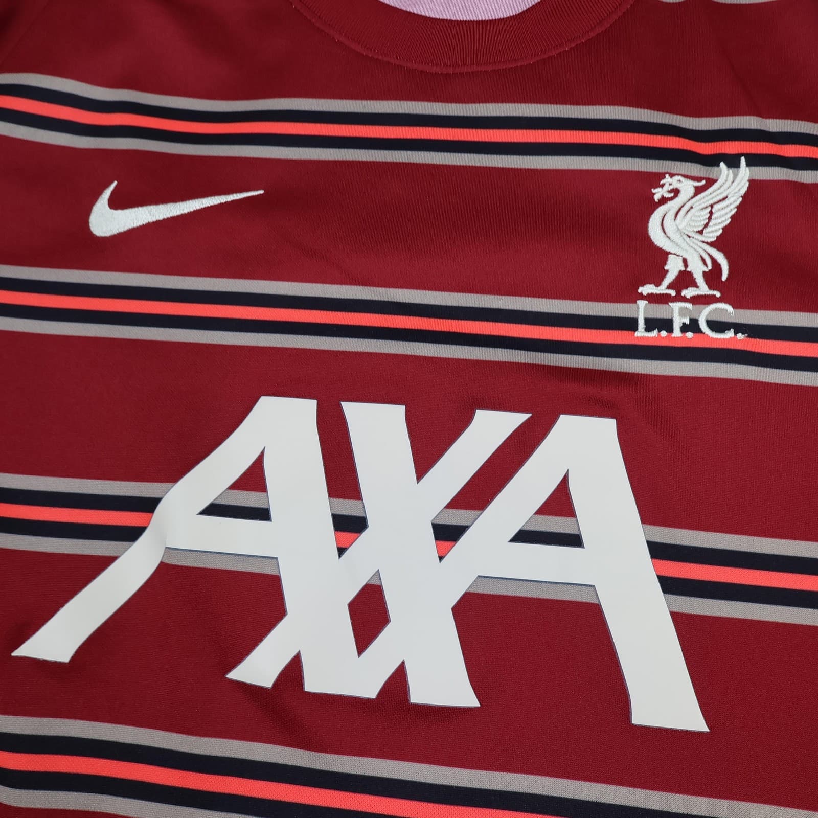 Liverpool Training Shirt Mens Medium Red EPL Football Nike Dri Fit AXA 2021 2022 photo 2