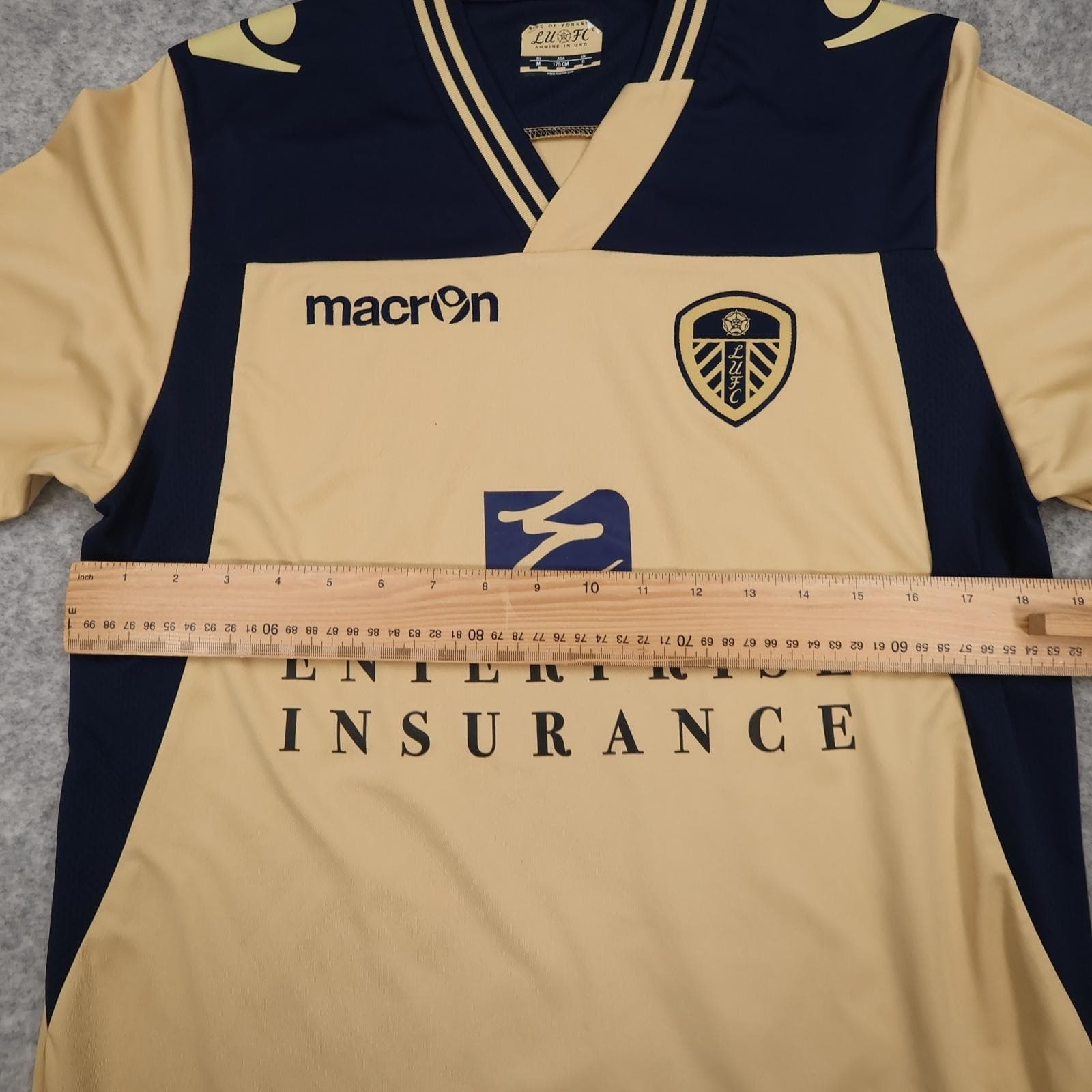 Leeds United Away Shirt Mens Small Beige 2013 2014 Football Macron Enterprise photo 10