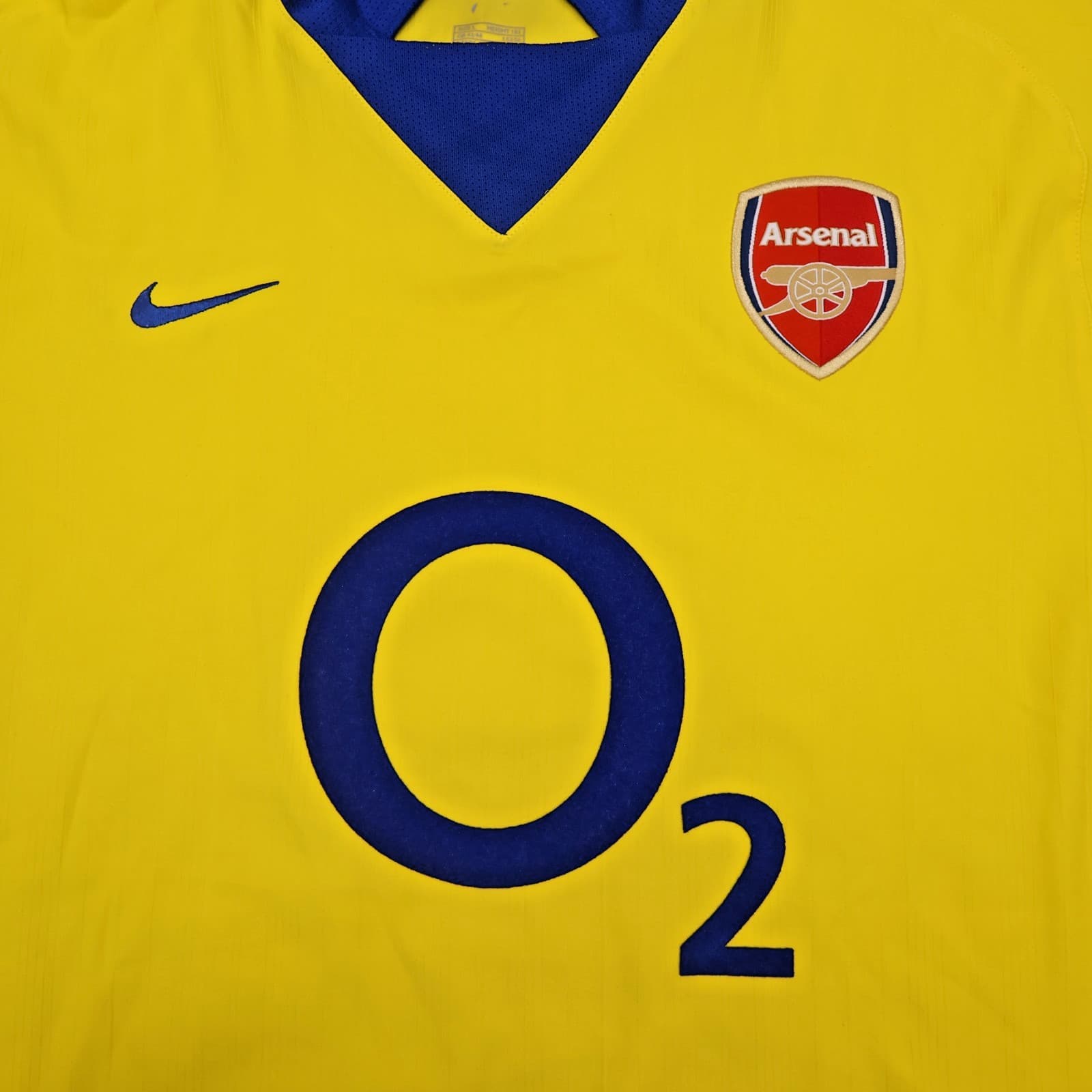 Vintage Arsenal Shirt Yellow Away Kit Large 2003 2004 Nike Sylvain Wiltord O2 photo 3