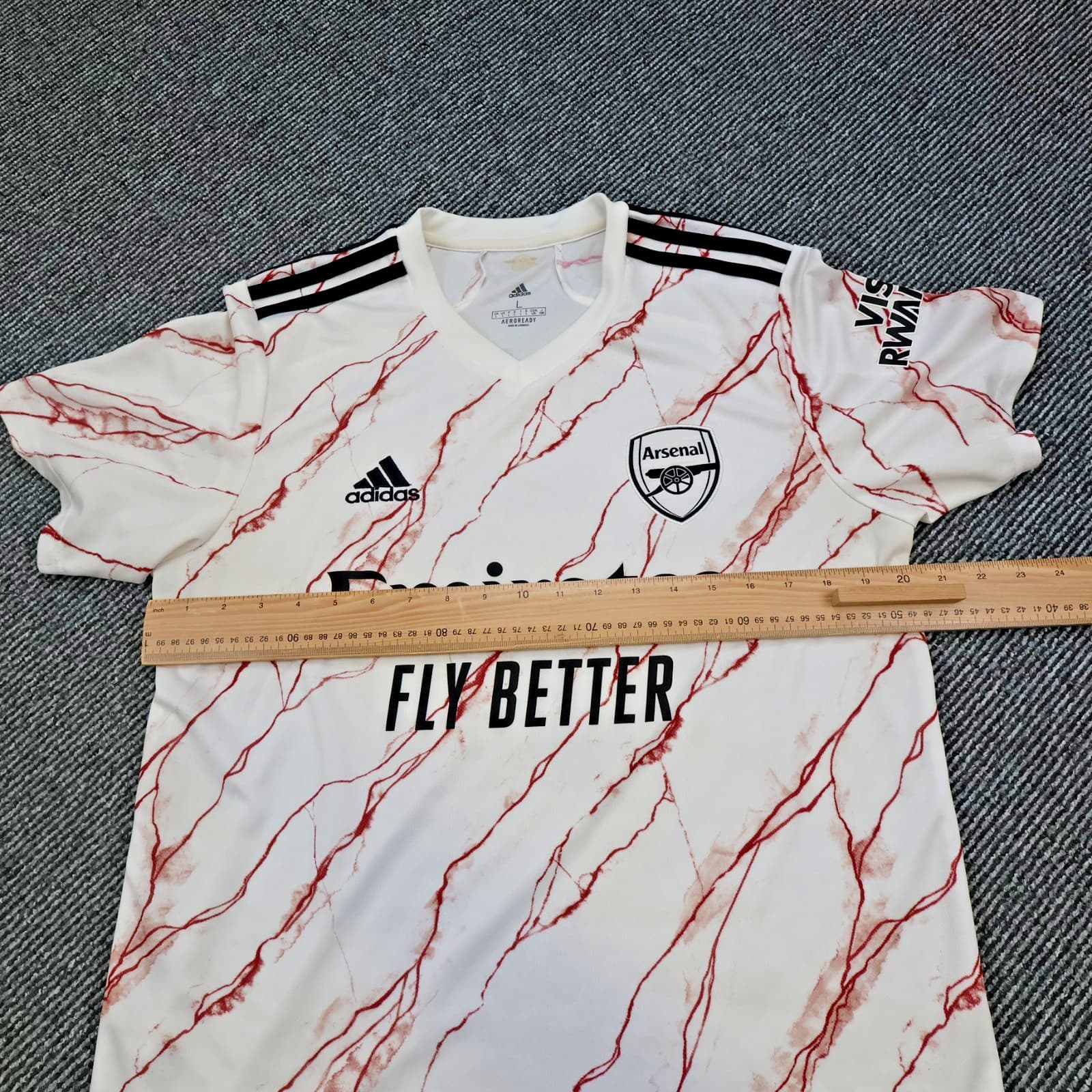 Arsenal Shirt Large White Away Kit 2021 2022 Adidas Jersey Soccer Bukayo Saka 7 photo 9