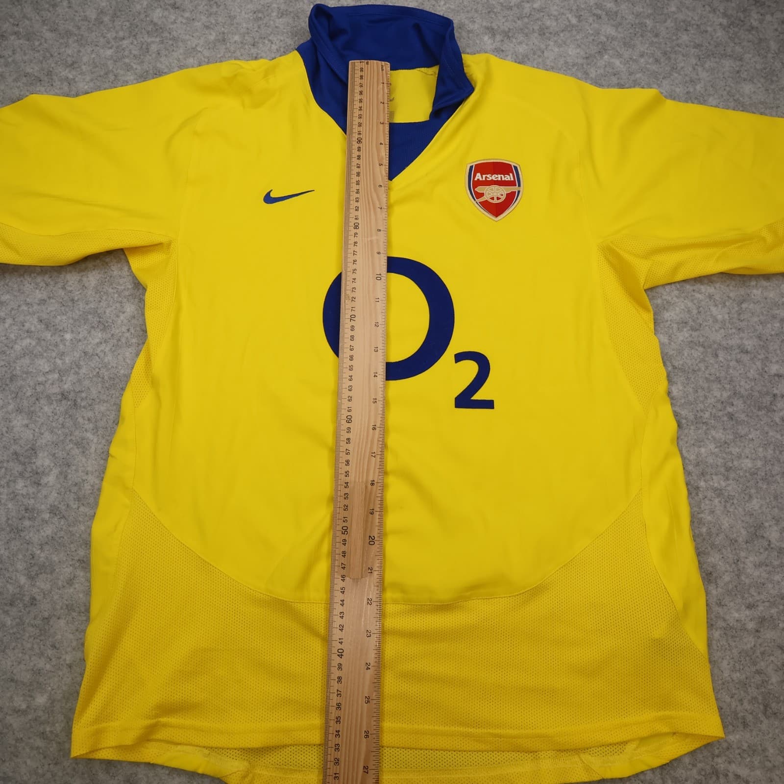 Vintage Arsenal Shirt Yellow Away Kit Large 2003 2004 Nike Sylvain Wiltord O2 photo 12