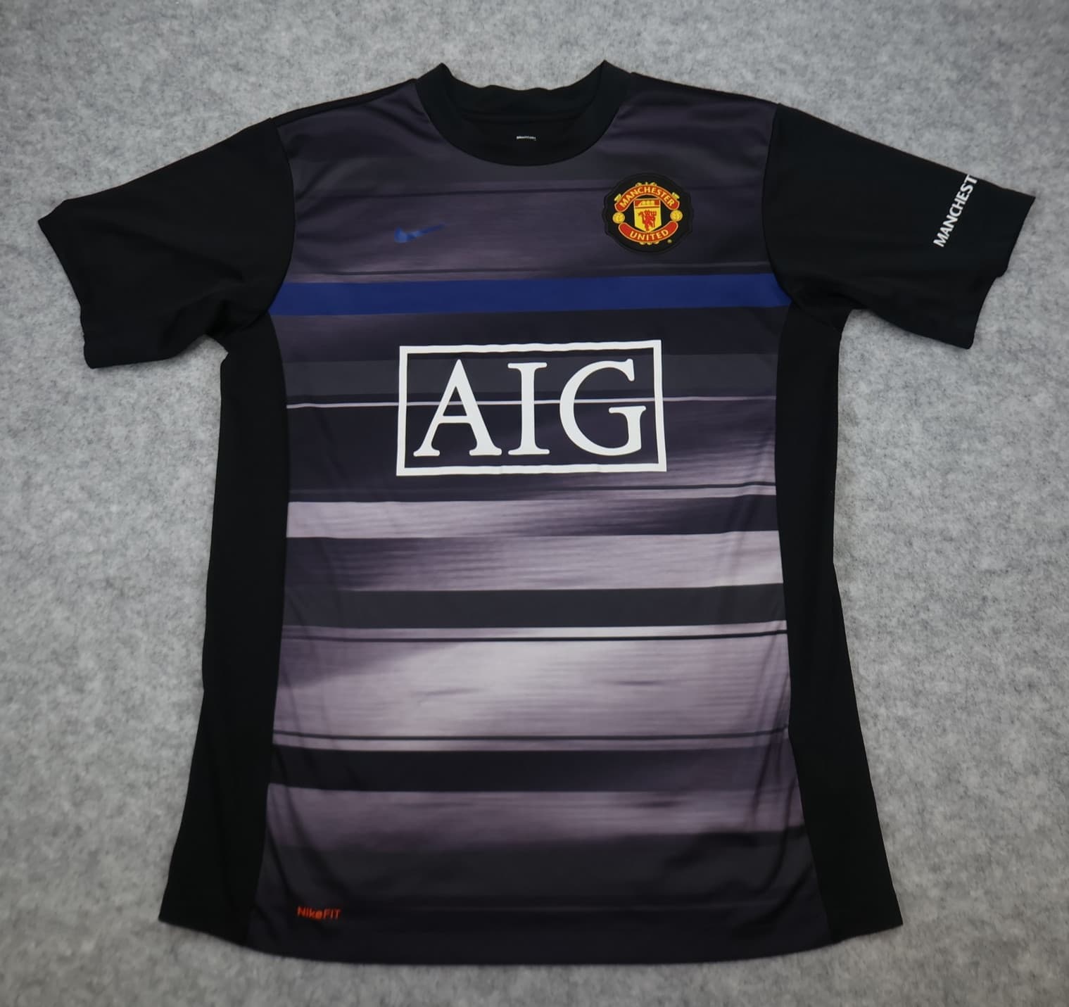 Manchester United Shirt Medium Black Blue Training  Kit 2009 2010 Nike Jersey