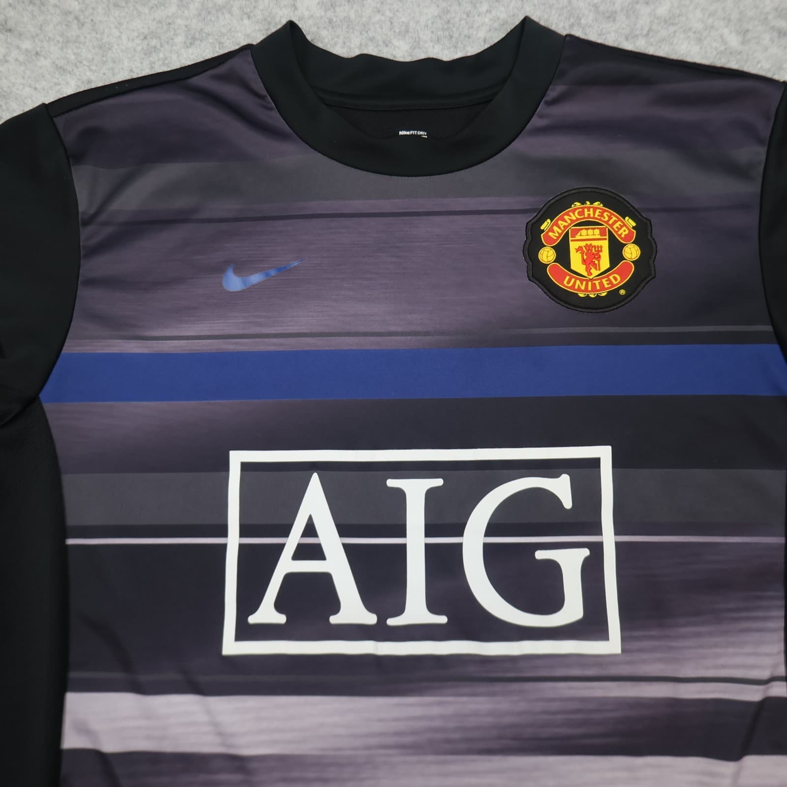Manchester United Shirt Medium Black Blue Training  Kit 2009 2010 Nike Jersey photo 4