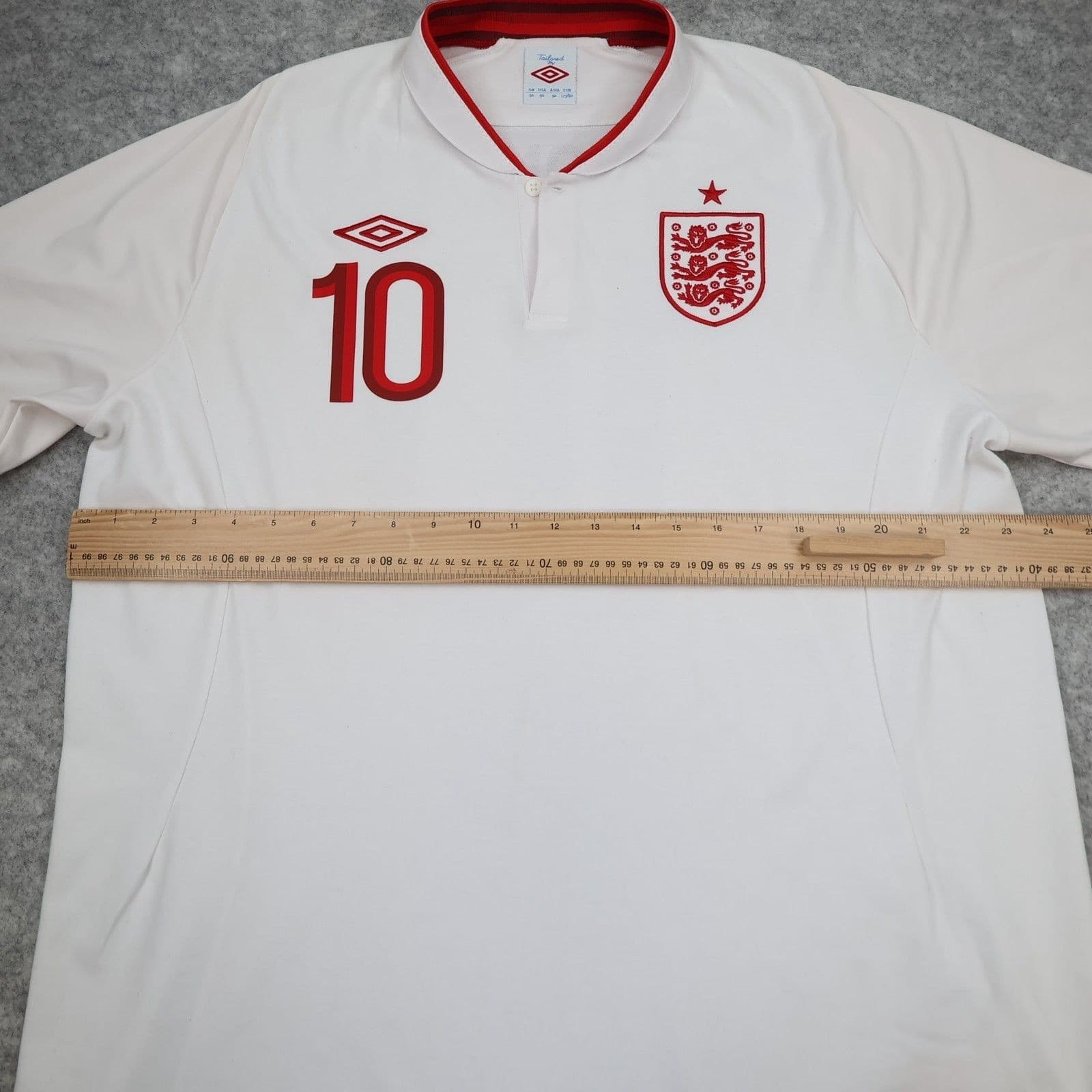 England Football Shirt 2XL White Home Kit Umbro 2012 2013 Wayne Rooney 50" photo 10