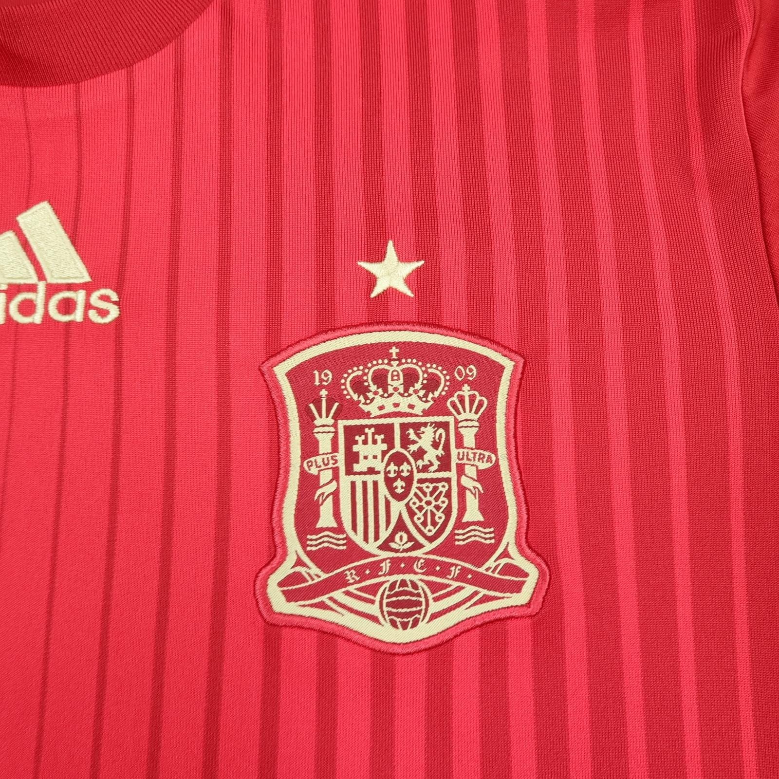 Spain Home Shirt Mens Medium Red 2013 2015 Football Adidas Climacool Jersey photo 3