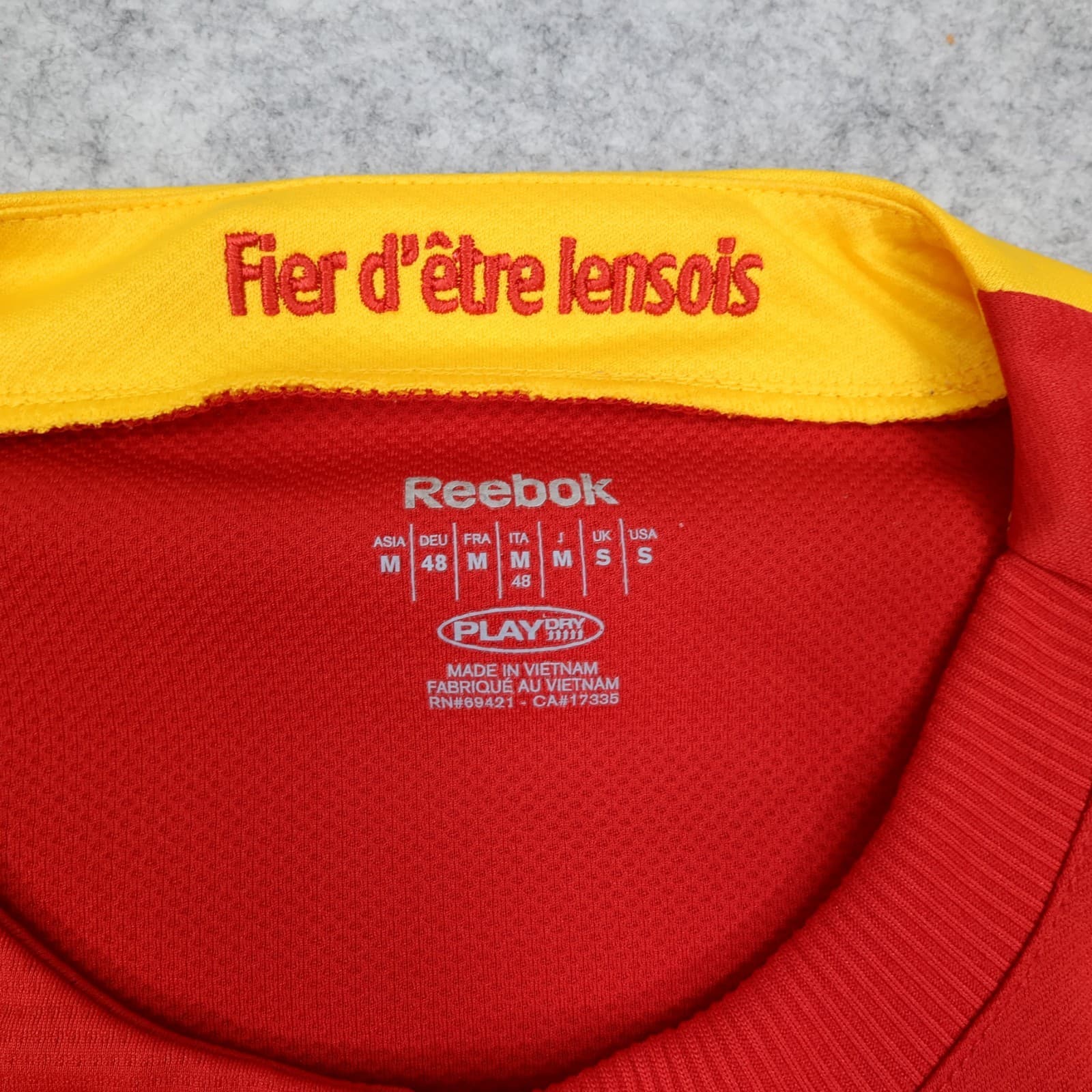 Rc Lens Football Shirt Medium Red Home Kit 2009 2010 Reebok Soccer Jersey photo 7