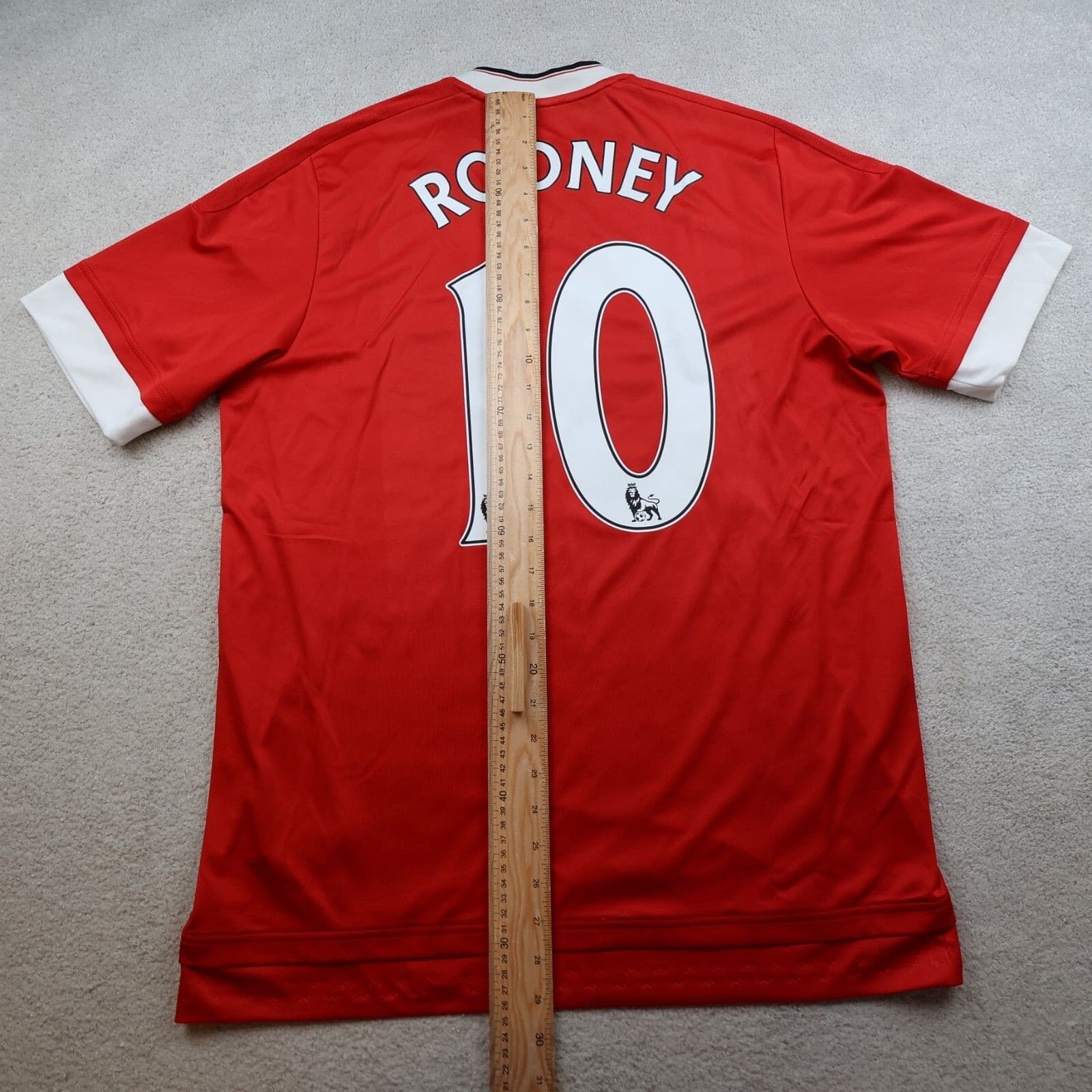 Manchester United Shirt Large Red Home Kit 2015 2016 Adidas Jersey Wayne Rooney photo 9