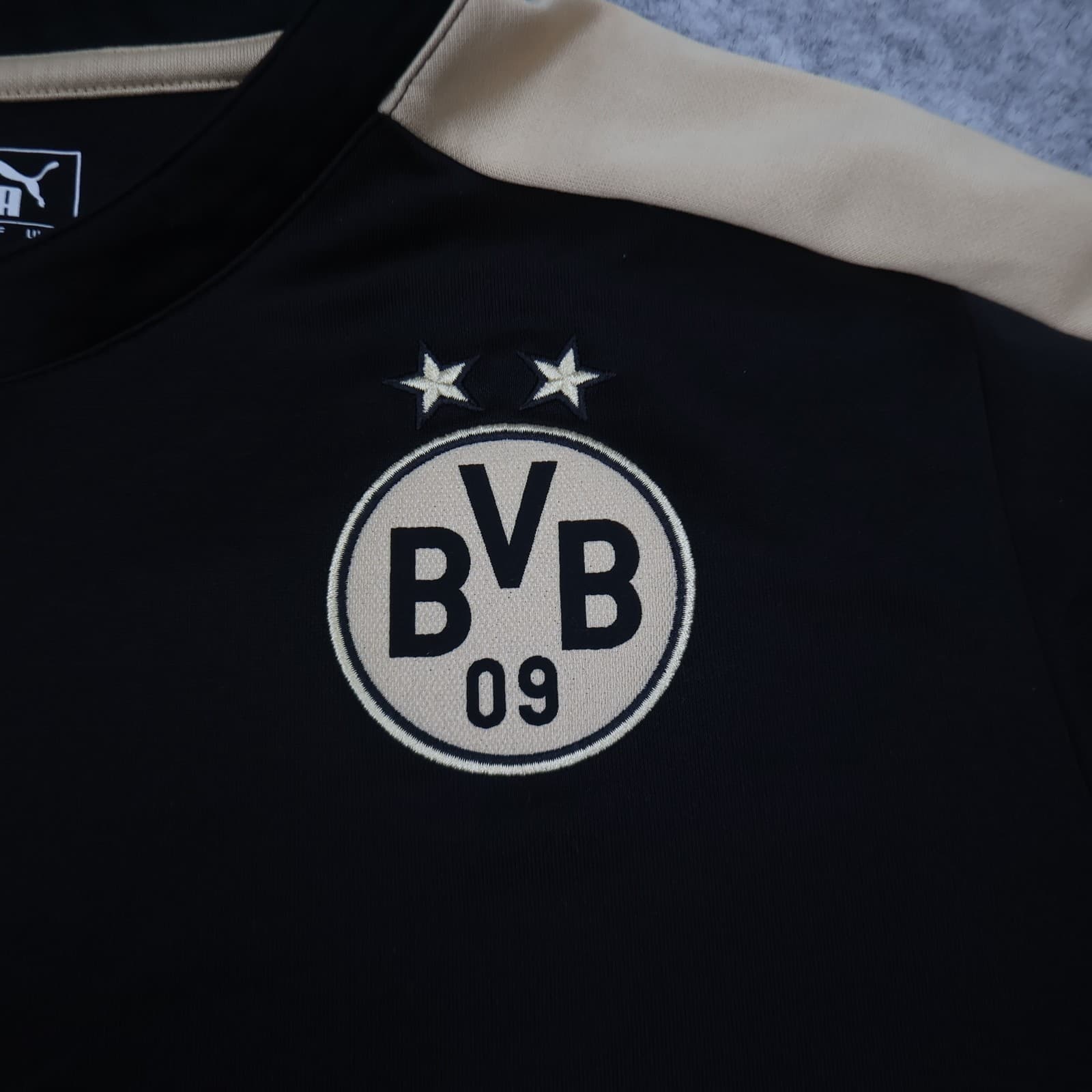 Borussia Dortmund Drill Top Large Black Training Puma Soccer 2015 2016 Pullover photo 3