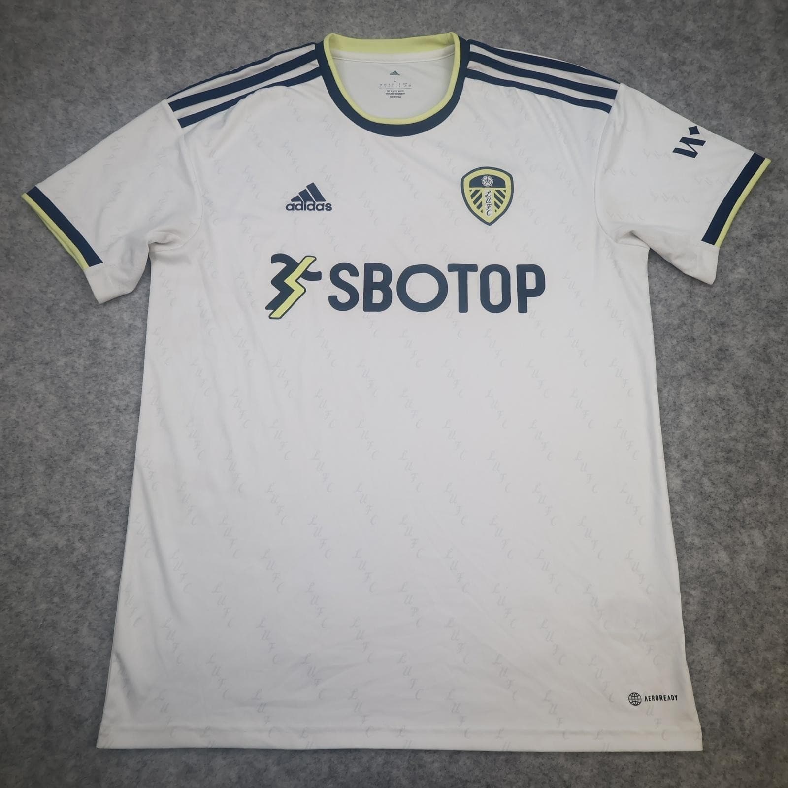 Leeds United Shirt Mens Large White Home 2022 2023 EPL Football Adidas SBOTOP