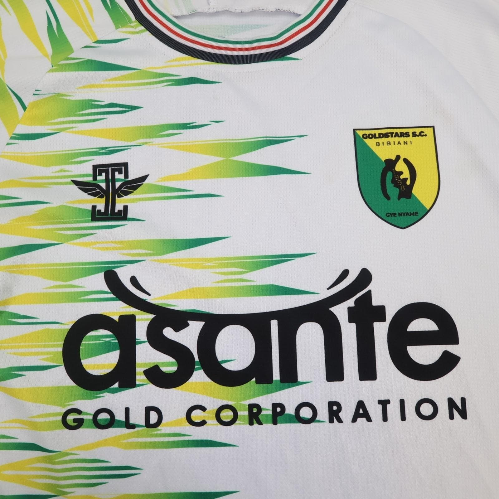 Bibiani Goldstars SC Shirt Mens Large White 2023 2024 Icarus Asante Gold Jersey photo 3
