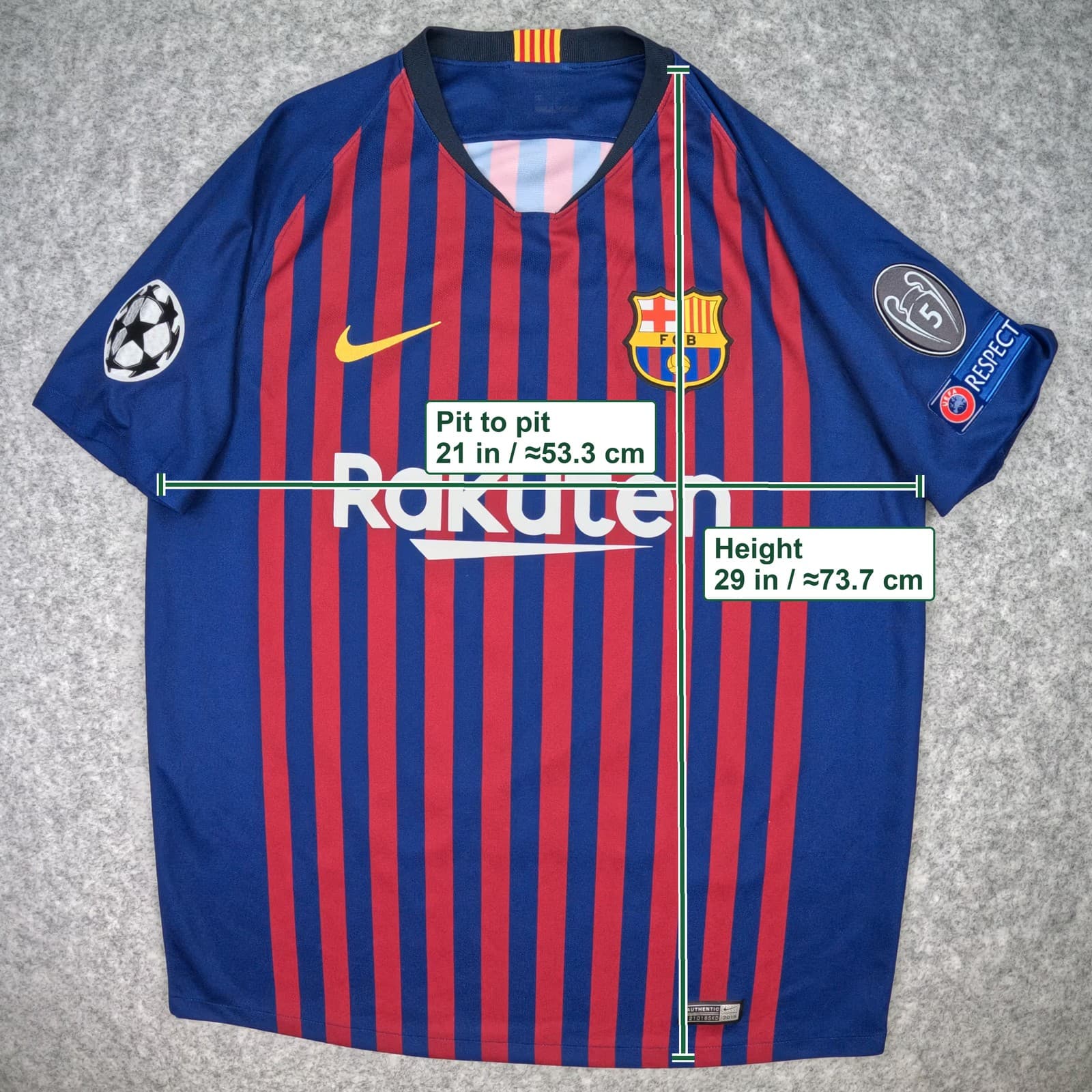 FC Barcelona Football Shirt Red Home 2018 2019 Nike Piqué 3 Soccer Jersey photo 2