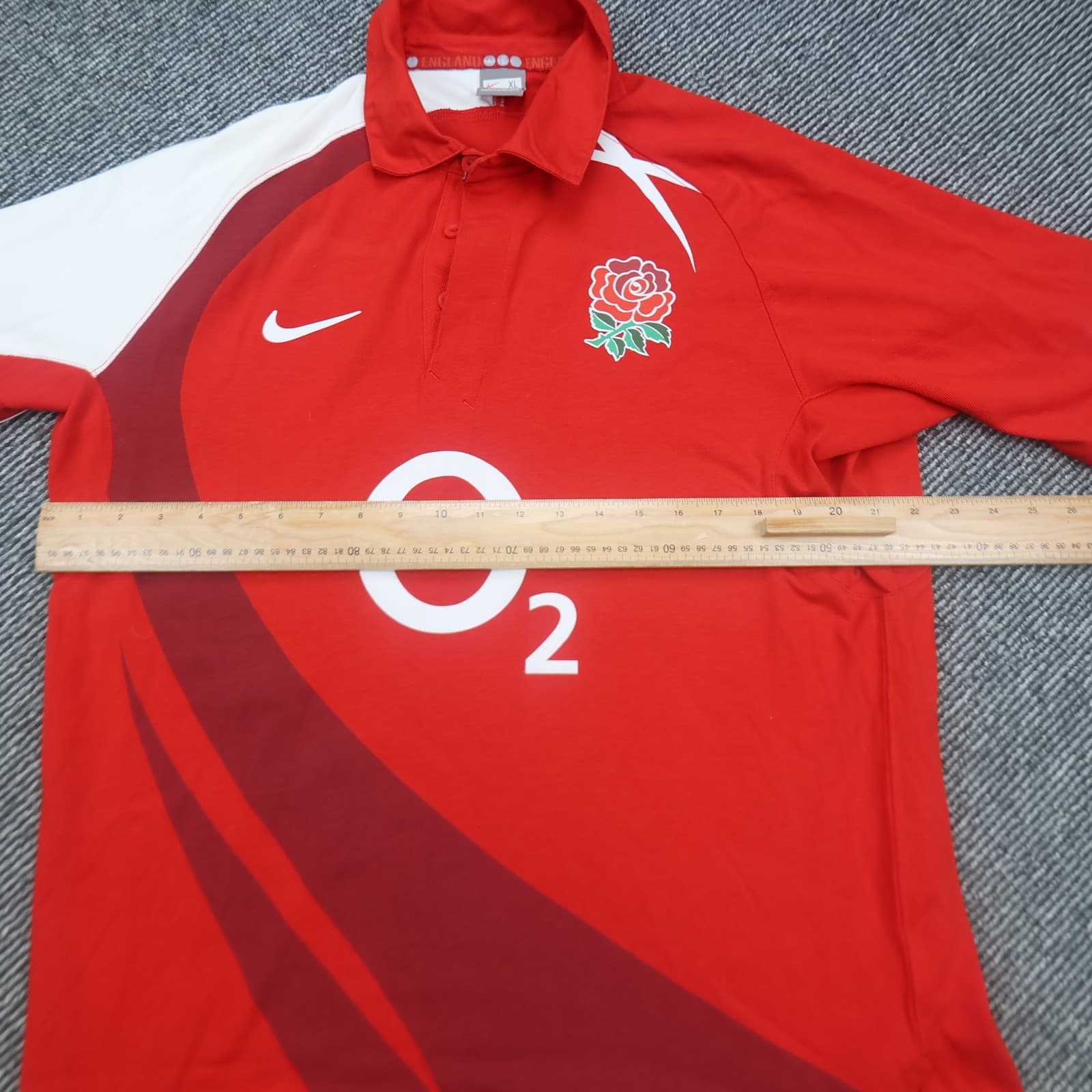 England Rugby Shirt Extra Large Red Away Kit 2007 2008 Nike Jersey O2 photo 11