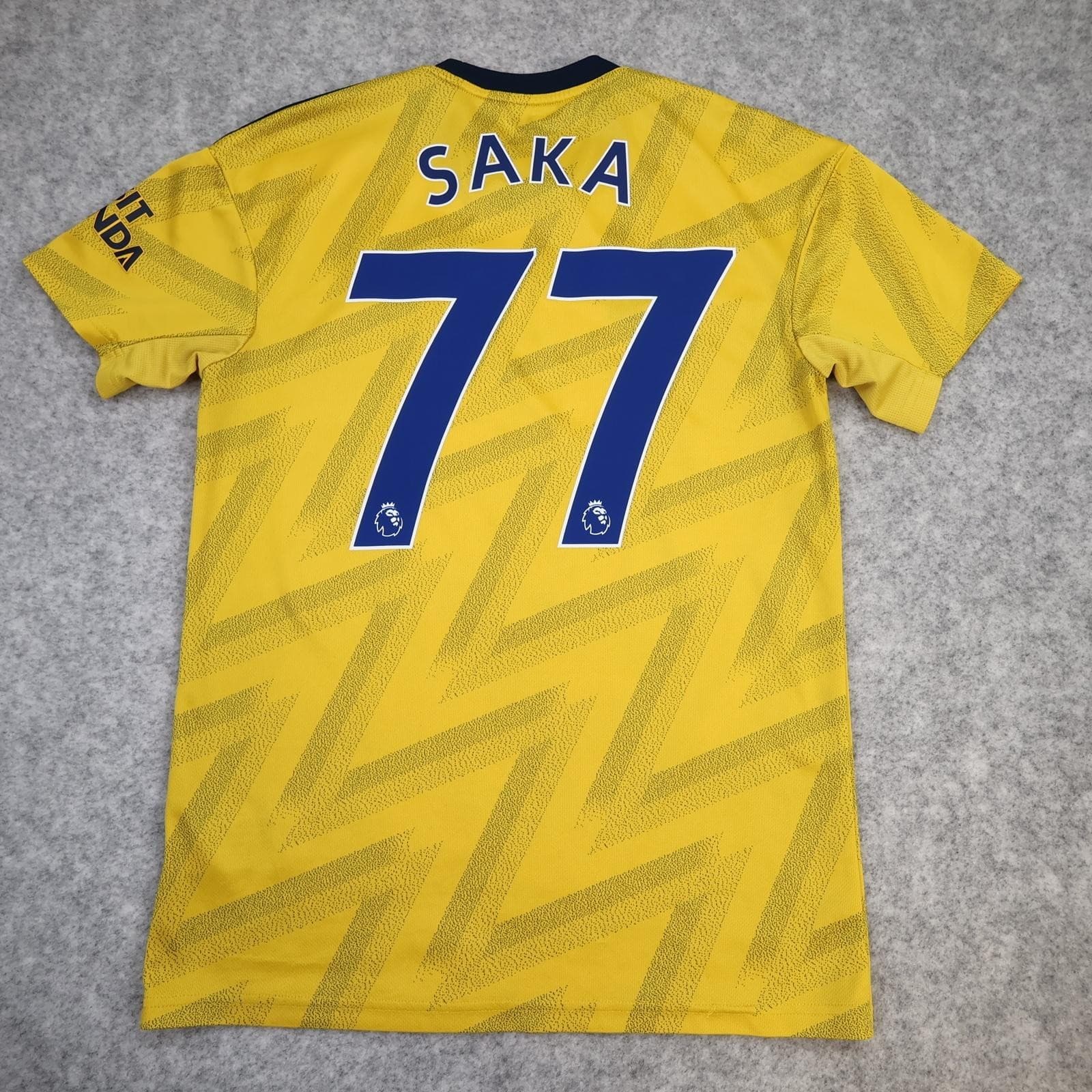 Arsenal Away Shirt Mens Small Yellow 2019 2020 Football Adidas Saka 77 Jersey