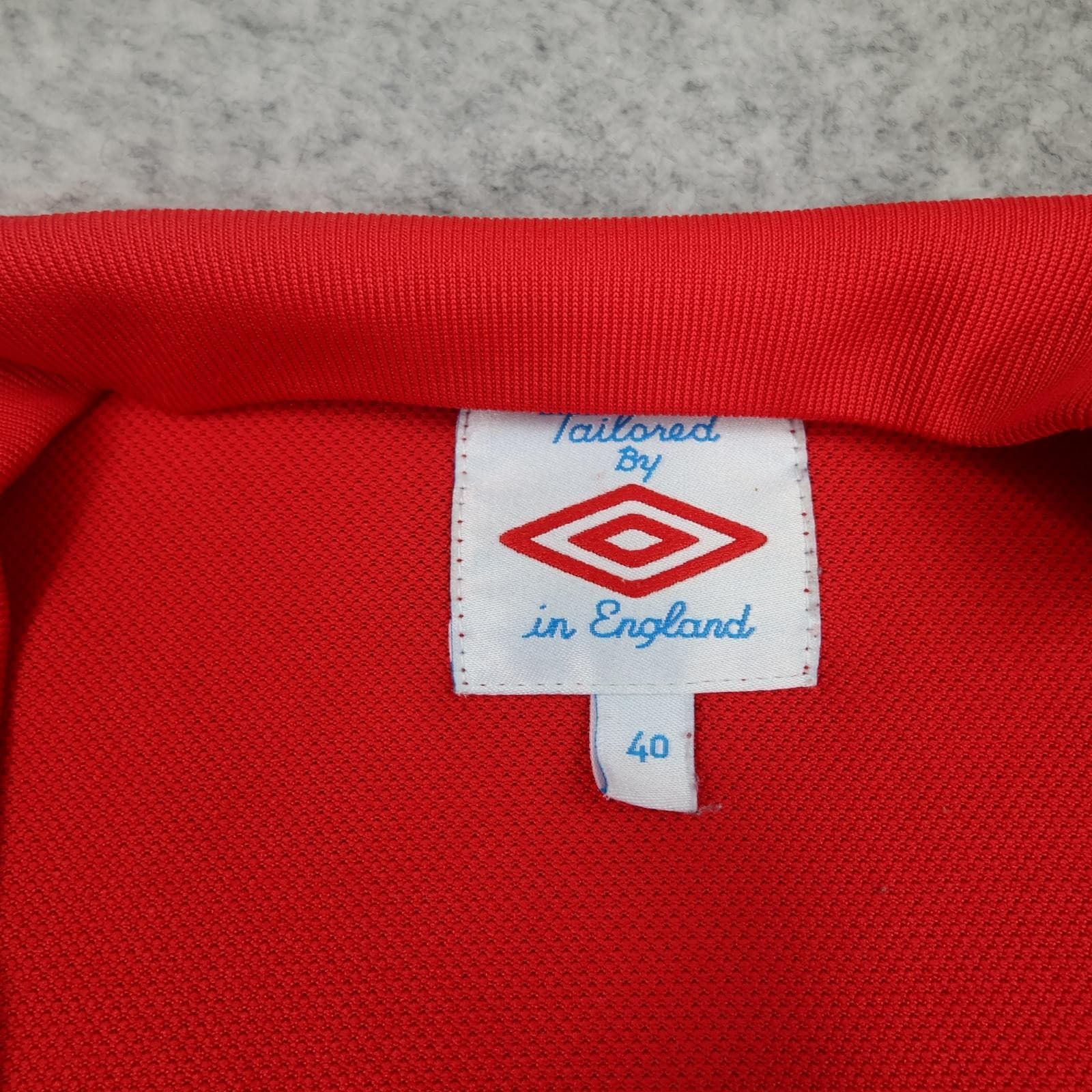 England Away Shirt Mens Medium Red 2010 2011 Soccer Umbro Tailored Jersey 40" photo 5