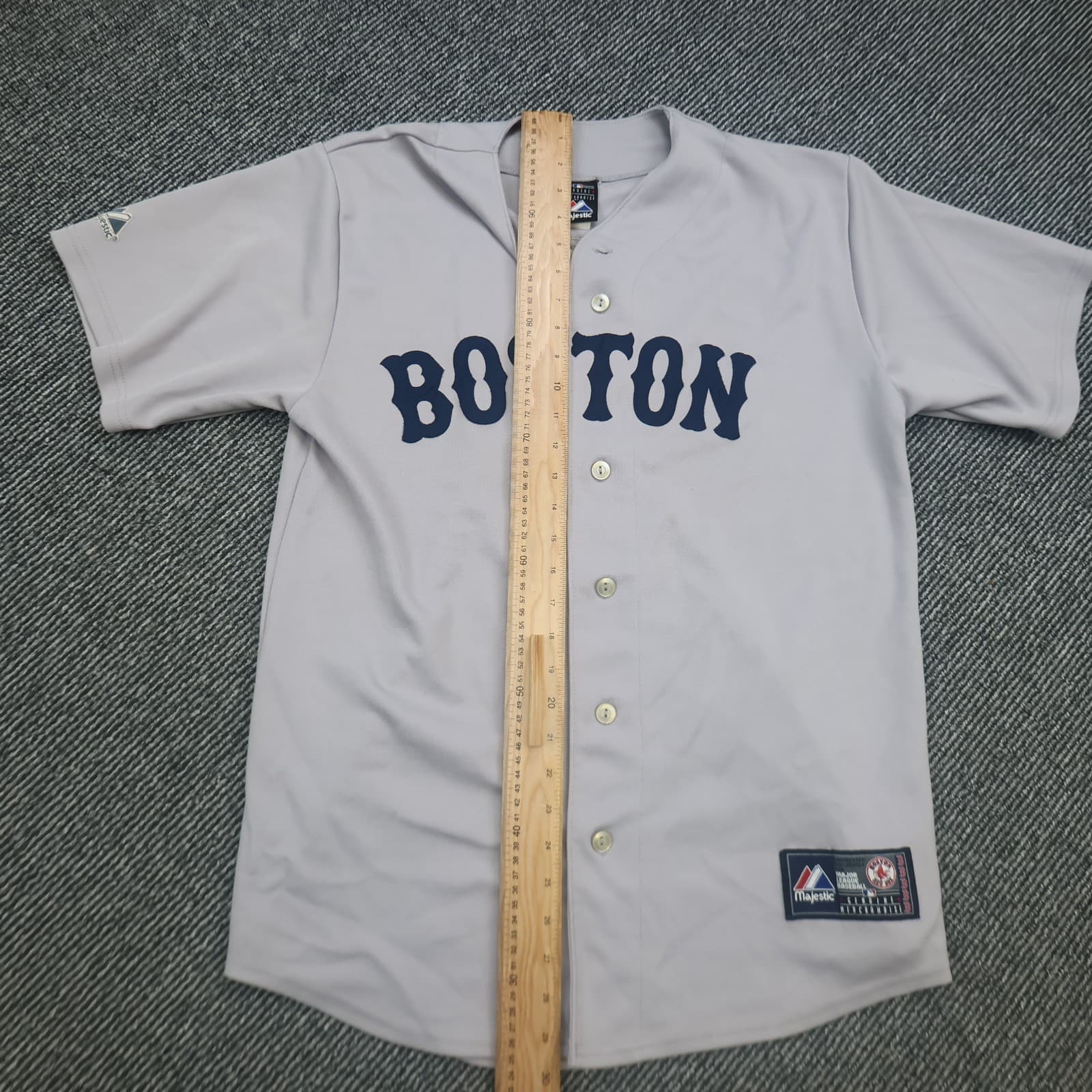Vintage Boston Red Sox Jersey Large Grey Men's MLB Majestic Rocco Baldelli 2000 photo 9