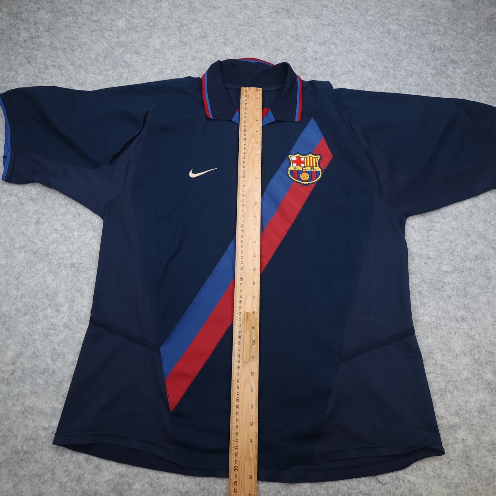 Vintage Barcelona Shirt Extra Large Navy Away Kit 2002 2003 Nike Soccer Jersey photo 10