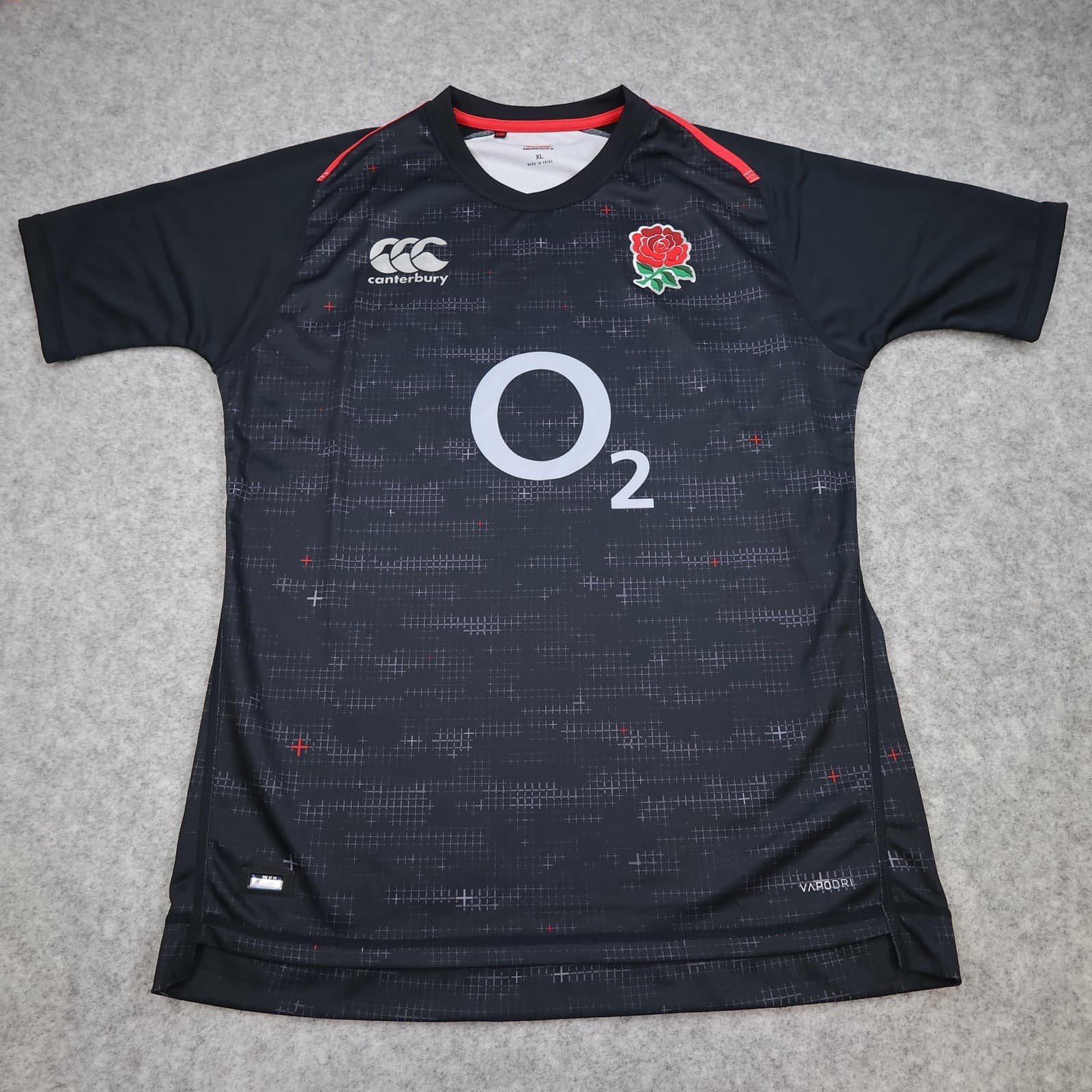 England Rugby Shirt Mens XL Black 2018 2019 Away Canterbury O2 Vapodri Jersey